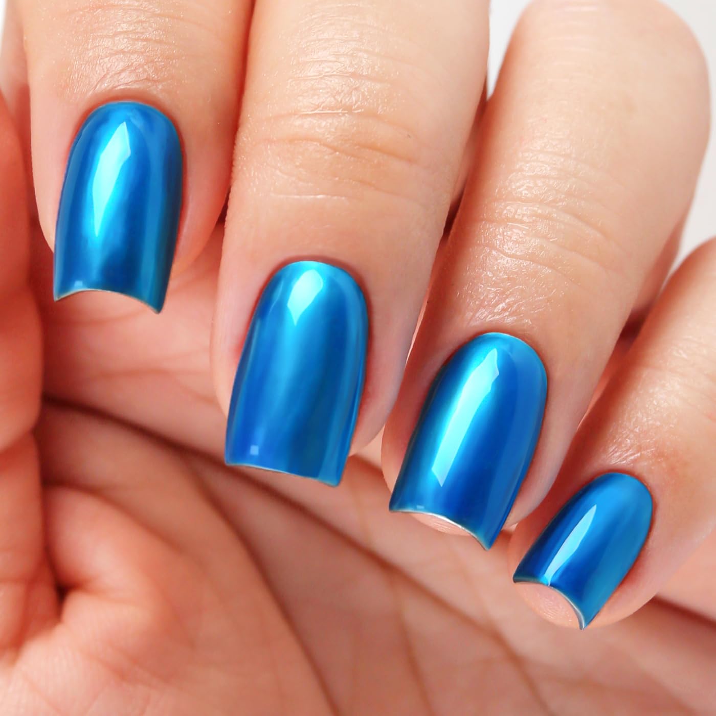 Imtiti Metallic Gel Nail Polish Set, 2 Pcs 10ml Chrome Mirror Shine GEl POlish & Sky Blue Jelly GEL Soak Off UV LED Spring Summer Art Manicure Salon DIY Design Kit