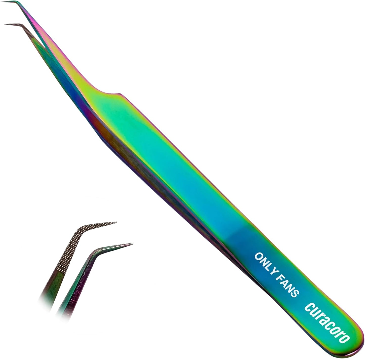 Curacoro Lash Tweezer - Professional & Precision Fiber Tip Grip Lash Tweezers for Eyelash Extensions, Multi Shapes & Purposes Tweezers for Volume, Isolation & Classic Lashes (Galaxy, Only Fans)