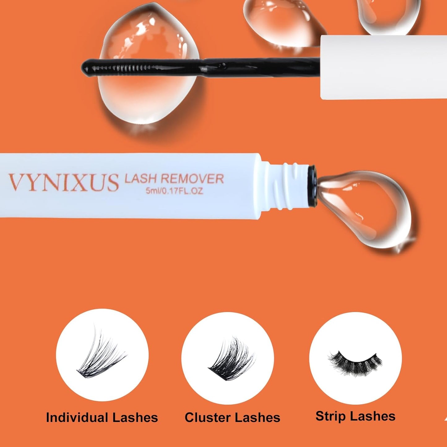 Lash Remover for Lash Extensions Cluster Lash Glue Remover VYNIXUS DIY Eyelash Extension Remover Individual Lash Extension Remover 5ML Eyelash Glue Remover Lash Cluster Remover