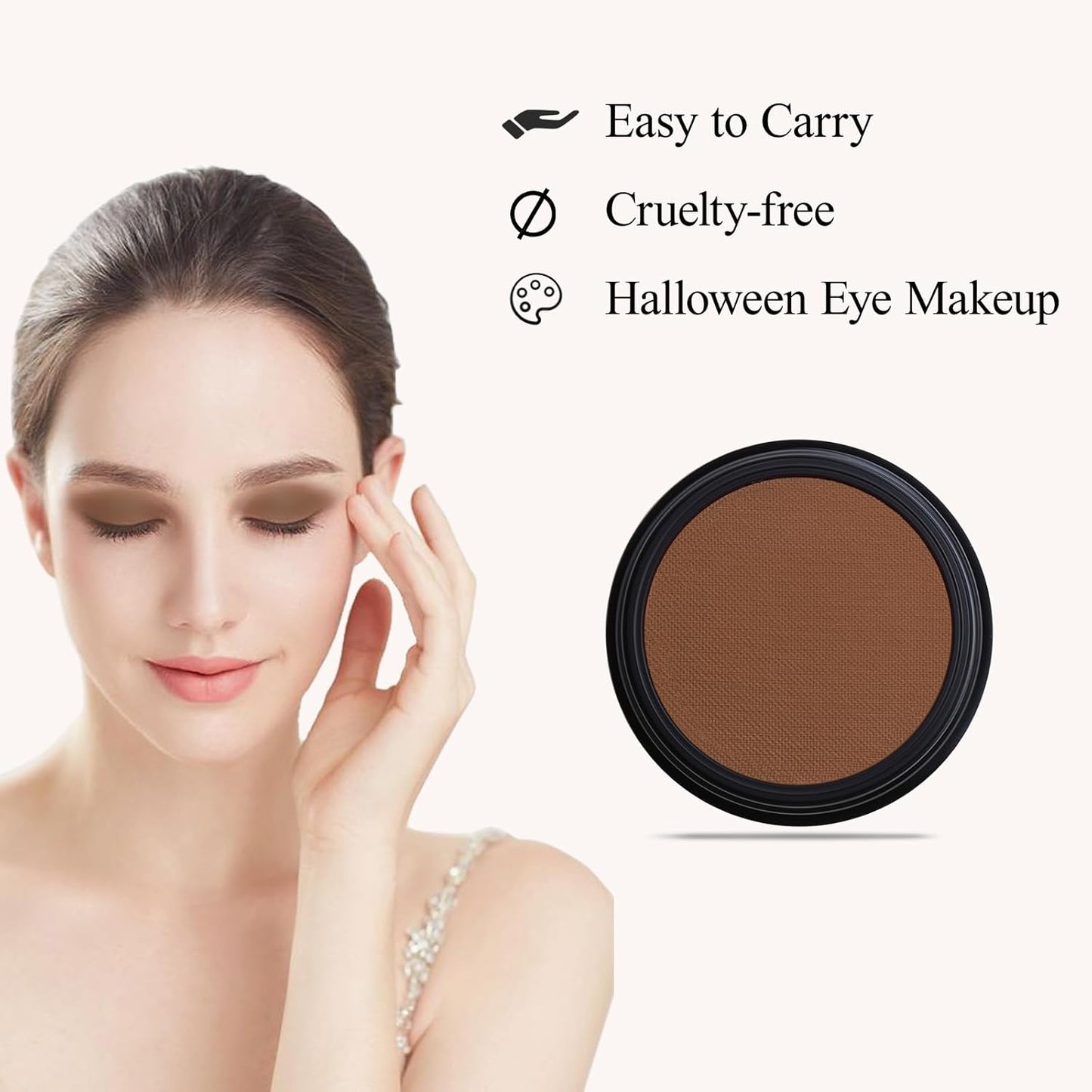 Single Brown Eyeshadow - Matte Brown Eye Shadow Palette - Blendable, Long Lasting, High Pigment Eye Makeup - Halloween Face & Body Paint