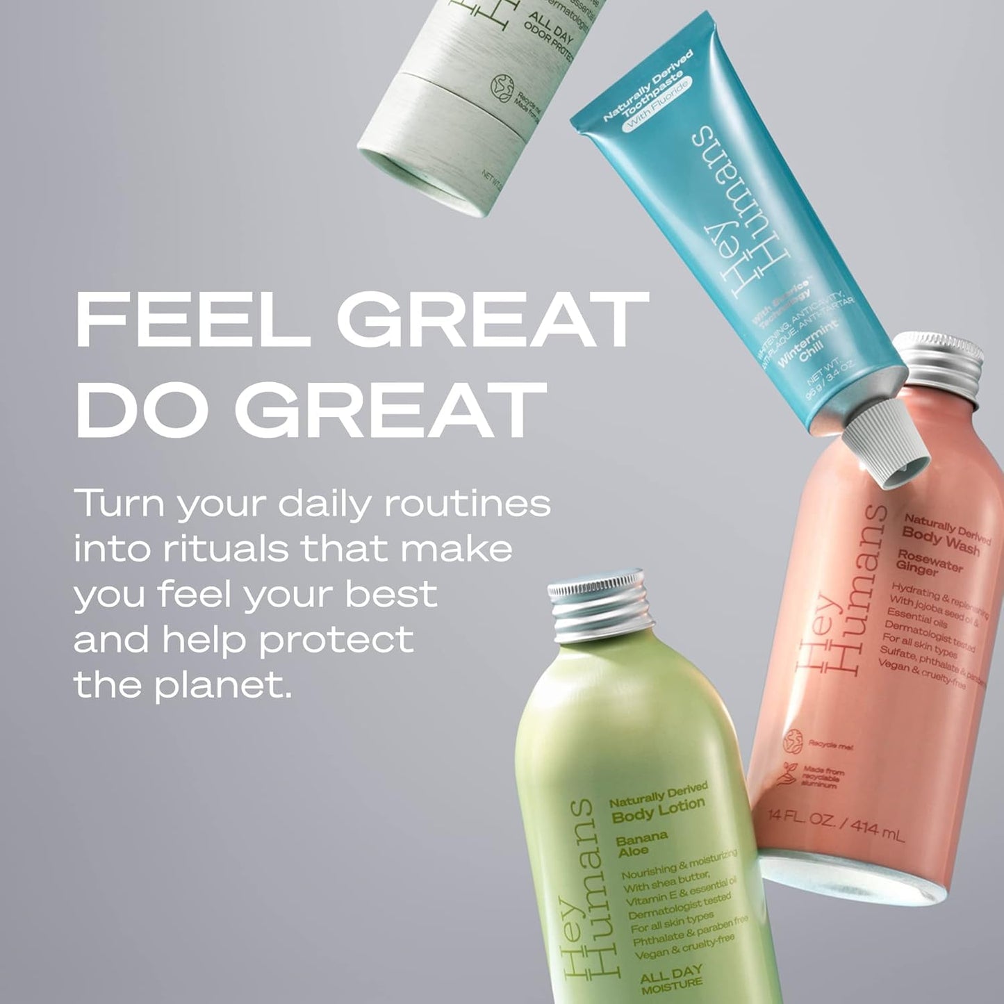 Hey Humans Deodorant, Aluminum Free Deodorant for Women and Men, Contains Naturally Derived Ingredients, All Day Odor Control, Refreshing Deodorant Essential Oils, Sandalwood Cypress