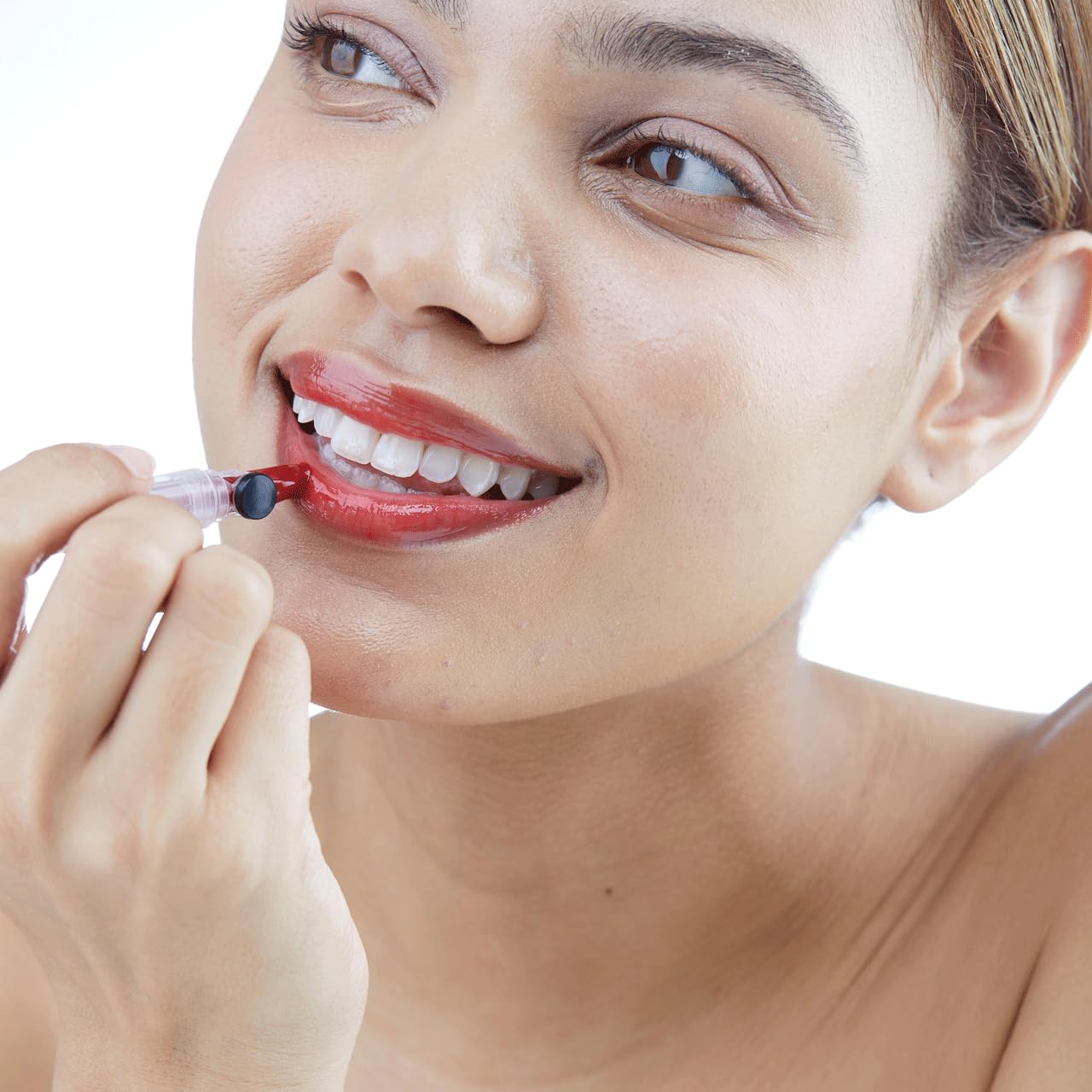 One-Touch Retractable Tinted Lip Balm, Moisturizing Lip Gloss with Menthol (Real Redberry) Korean Lip Care