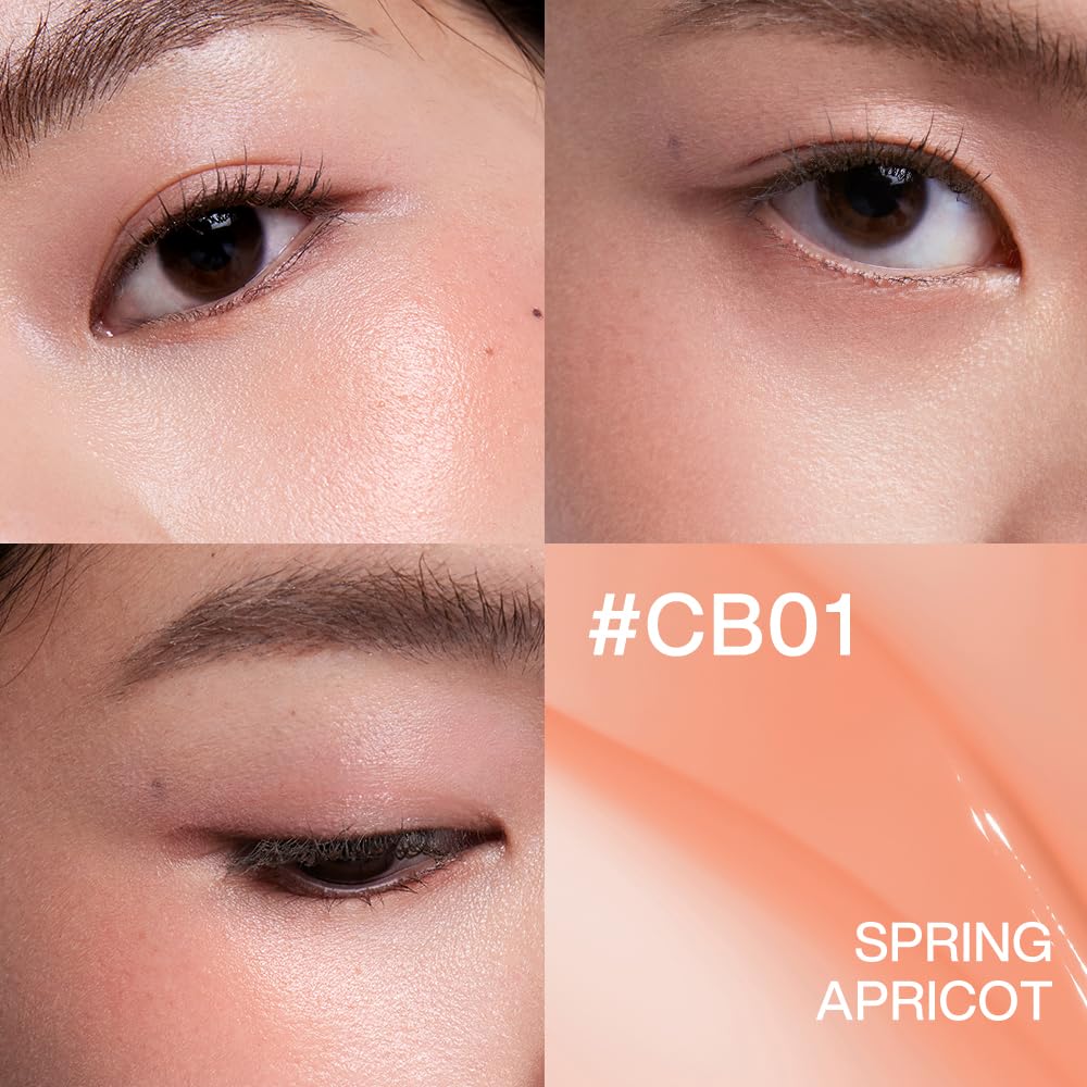 INTO YOU Cream Blush Air Cushion for Cheeks Eyes, Moisturizing, Lightweight, Dewy Finish Face Makeup, Long Wearing, Buildable, Blendable, Pigmented Liquid Blush, for All Skin Tones, Spring Apricot