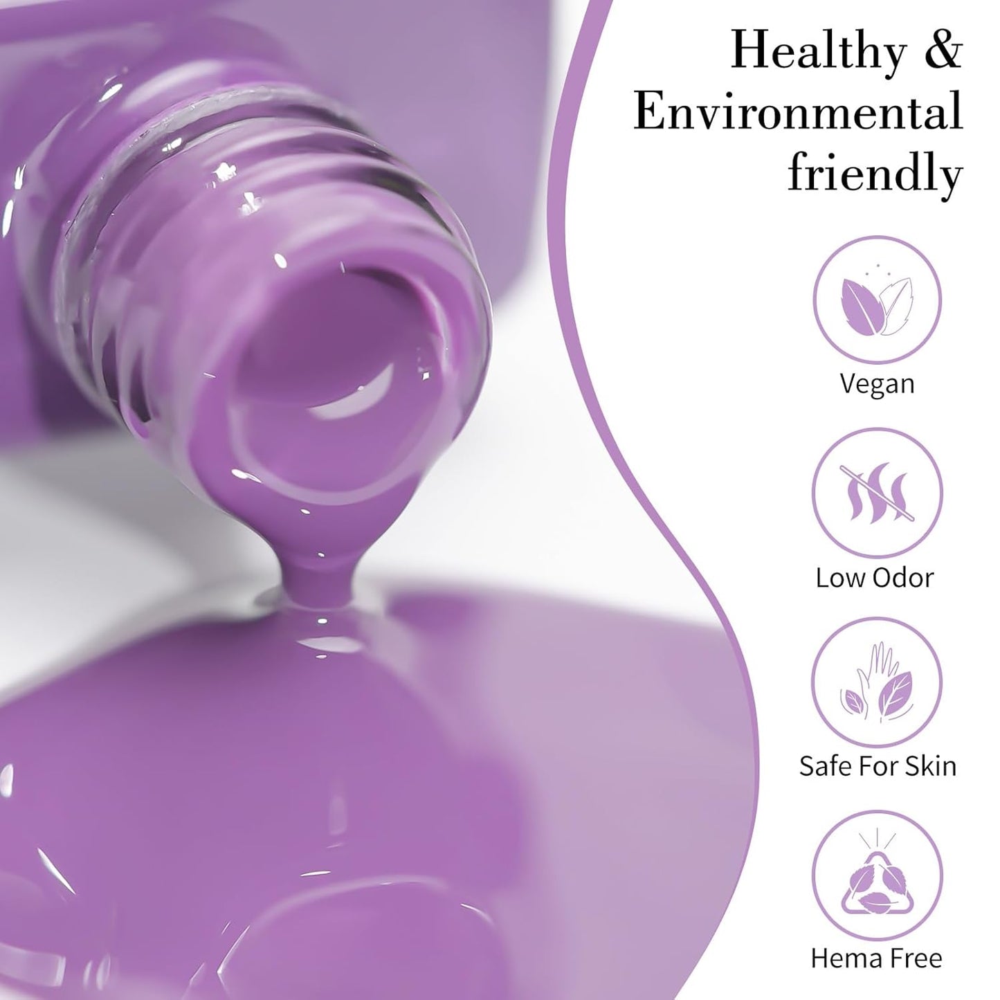 CANNI Purple Wisteria Nail Gel Polish – High Gloss Soak Off UV LED Gel, Long-Lasting Salon Manicure DIY Nail Art Gel Polish For Women