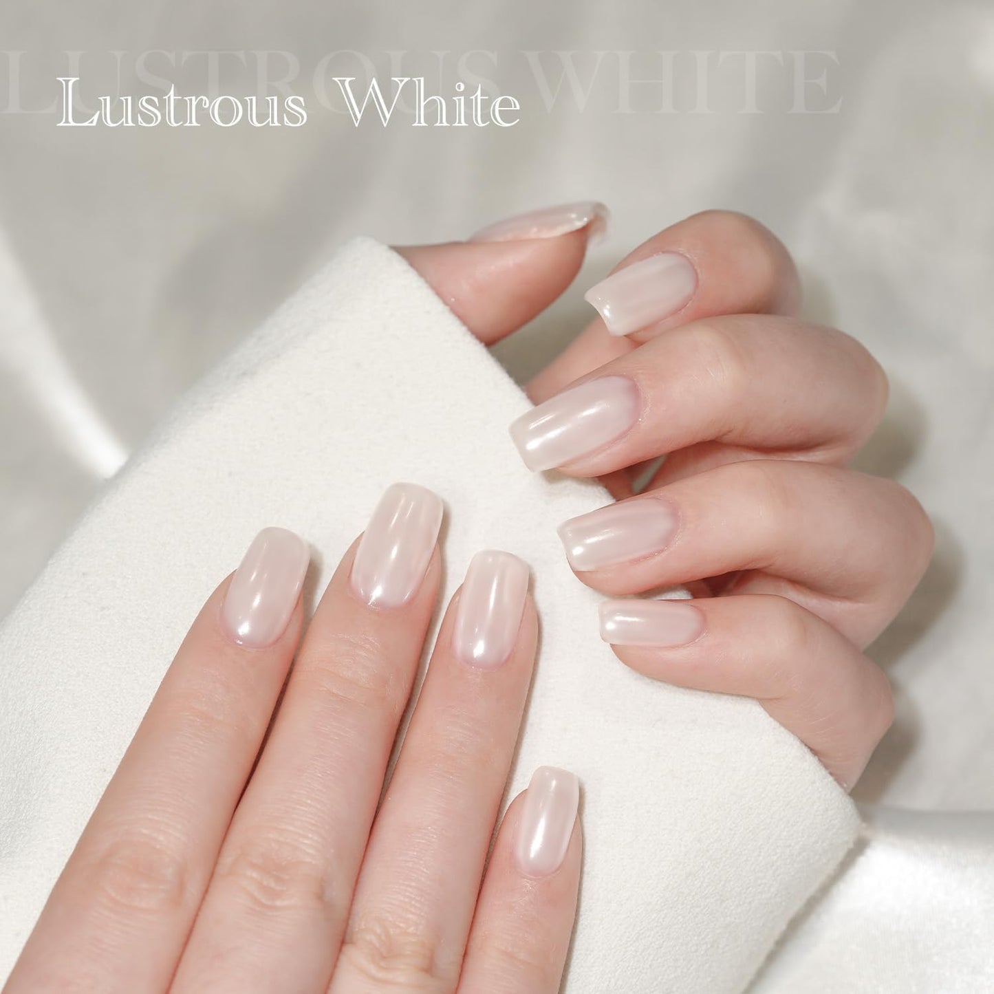 GAOY White Pearl Chrome Nail Powder, Mirror Effect Shimmer Glitter Pigment Mermaid Aurora Nail Art Decorations, Lustrous White