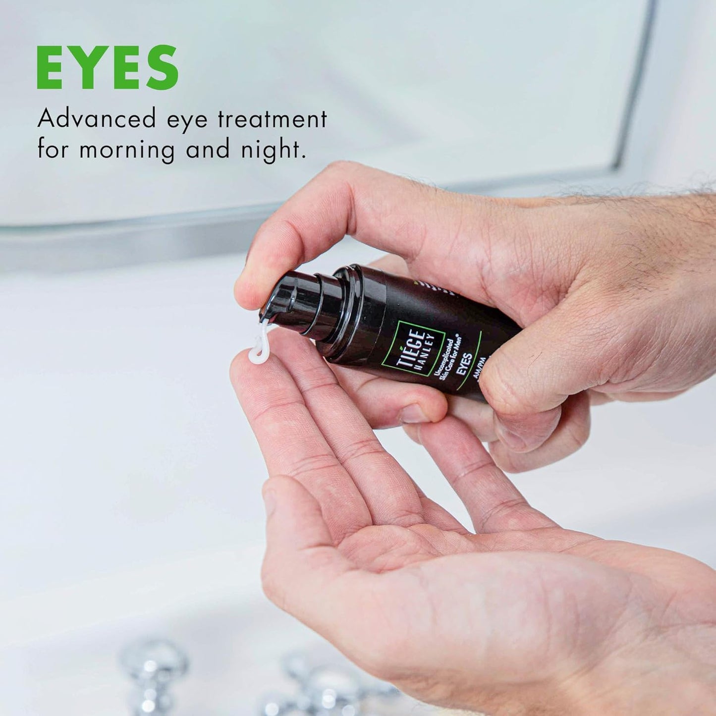 Tiege Hanley Mens Under Eye Cream for Dark Circles, EYES - Eye Cream for Puffiness & Bags Under Eyes - Firming Anti-Aging Eye Wrinkle & Fine Lines Cream - Tightening Eye Bags Treatment for Men, 0.5 Oz