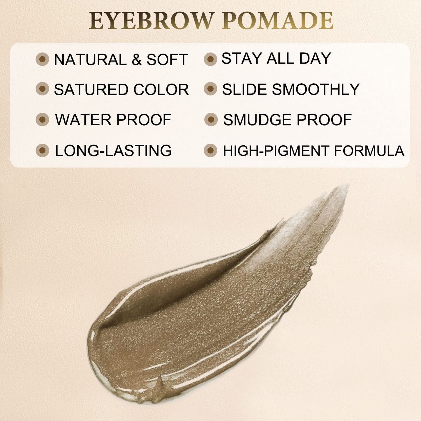 Eyebrow Pomade - Waterproof Brow Pomade for Long-lasting Results,Smudge Proof and Sweat Resistant Formula,Natural Eyebrow Makeup for All Skin Types and Tones - Blonde