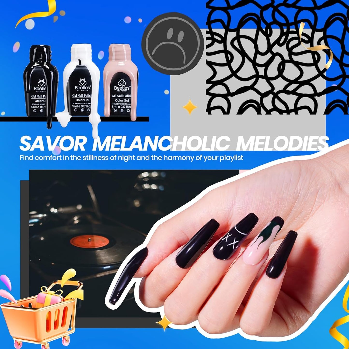 Beetles Gel Nail Polish Kit with U V Light 68 Pcs Emotional Spectrum 35 Colors Gel Polish Nail Kit with Base and Matte&Glossy Top Coat Soak Off All Season DIY Set Manicure Tools Gifts for Women