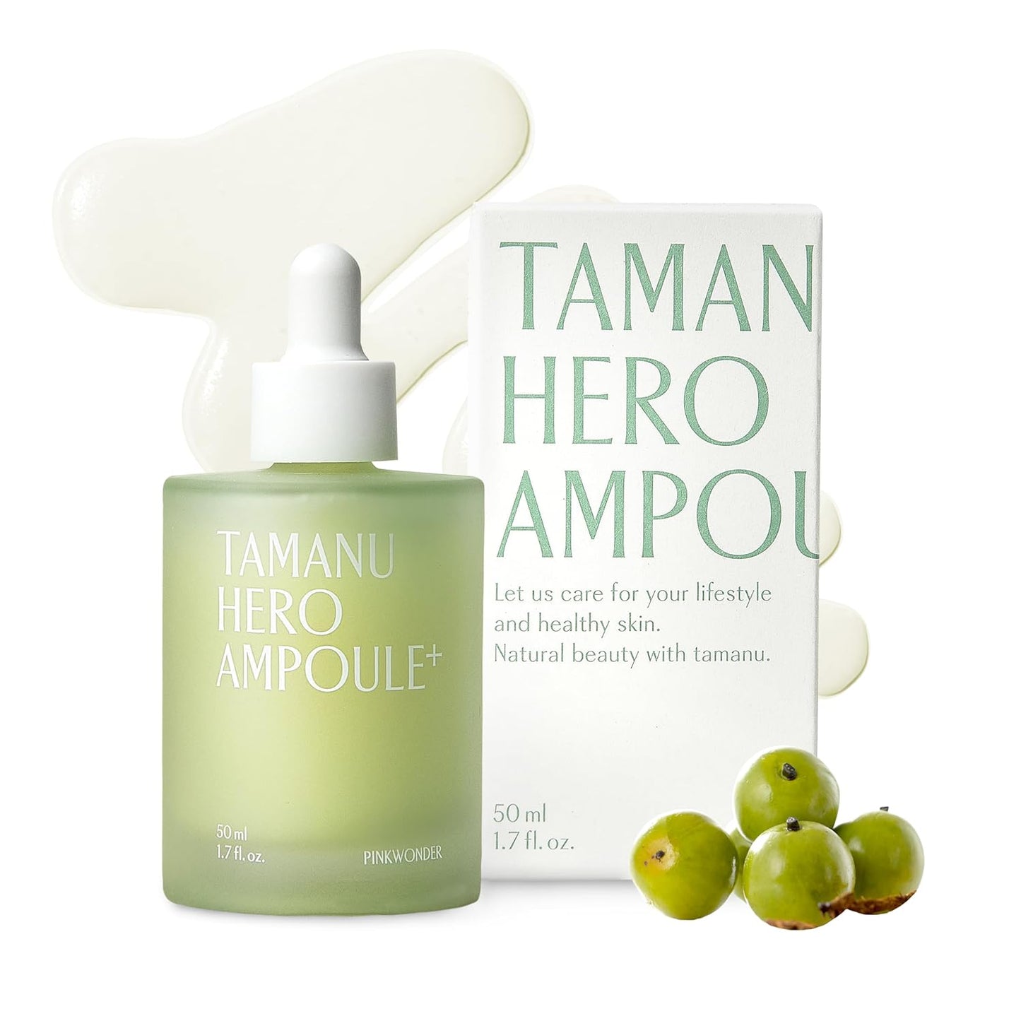 PINKWONDER Tamanu Hero Ampoule⁺ 1.69oz (50ml), 50,000ppm Tamanu Oil for Soothing