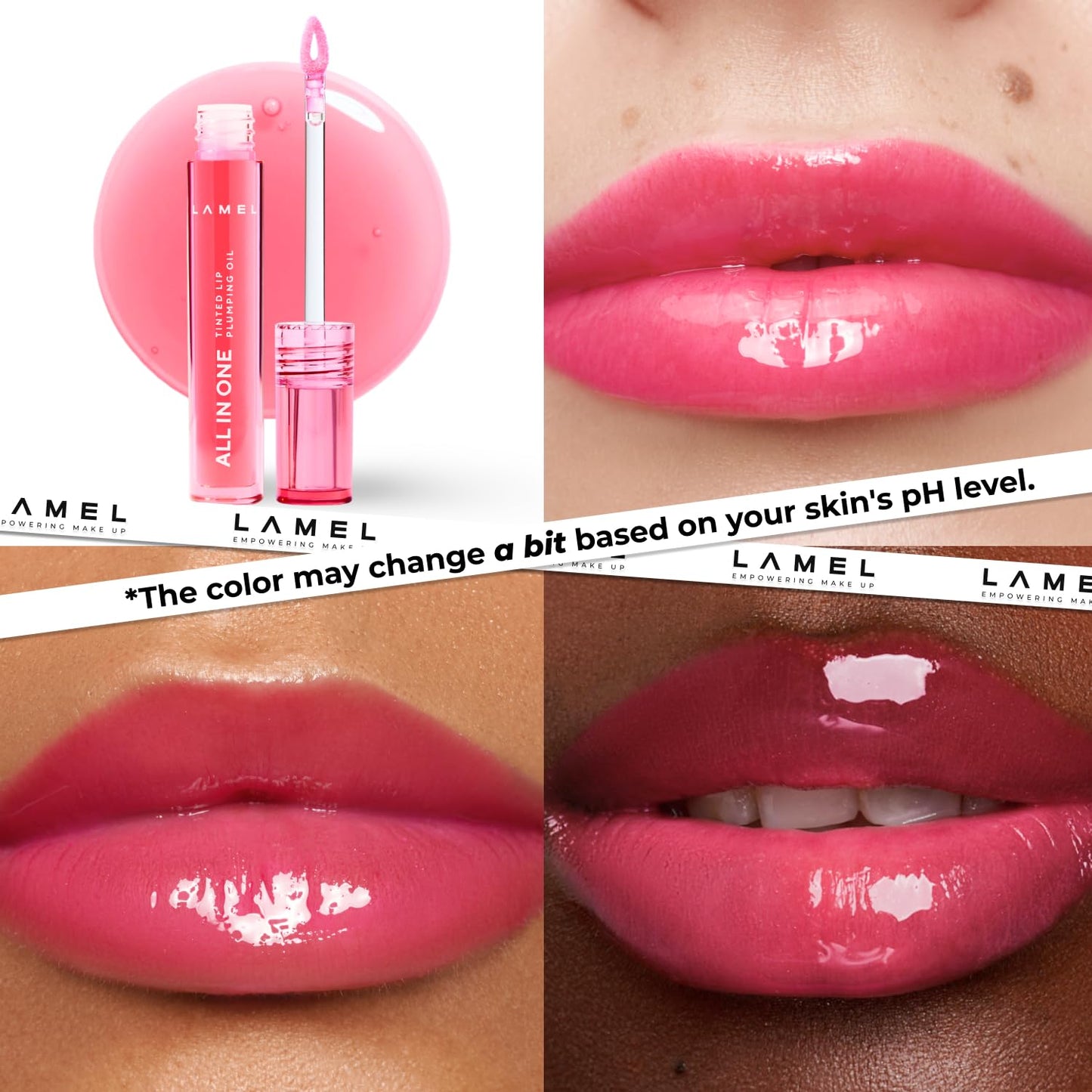 All-in-One Lip Oil - Lightweight, Tinted, Plumping, Hydrating Lip Gloss - Lip Balm for Day & Night Use, Long-Lasting Lip Stain, Lip Glow Oil, No-Sticky Gloss, Lip Plumper Tint - Peachy №401