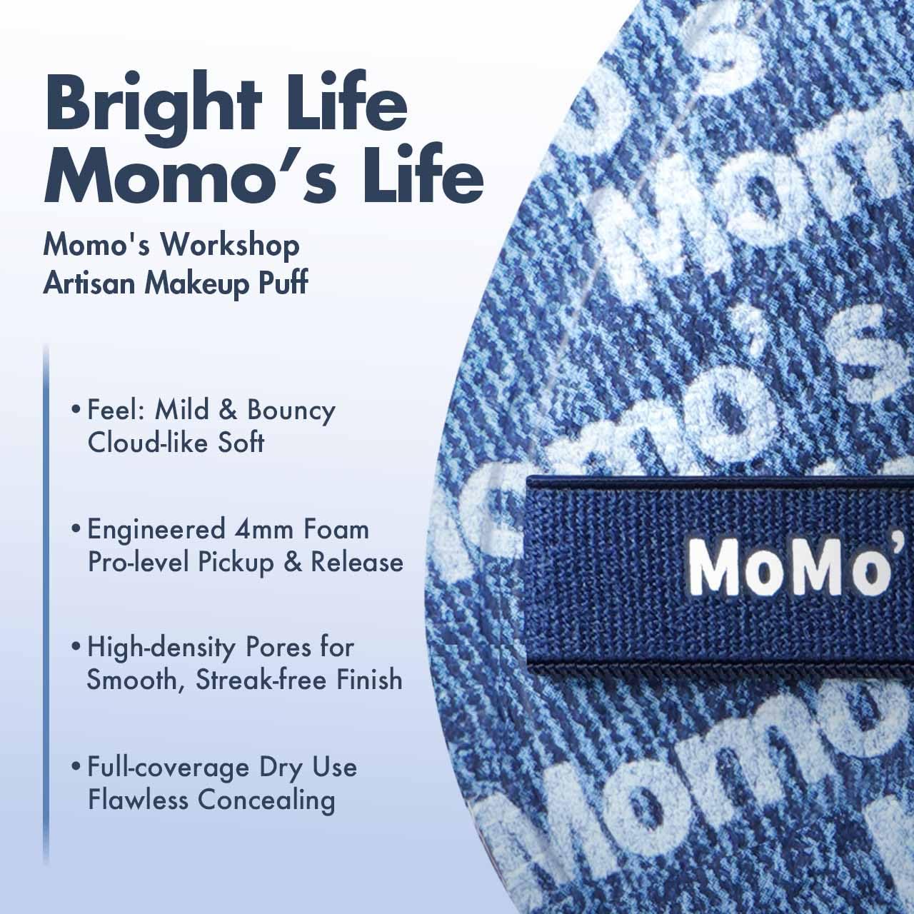 Blue Denim Makeup Sponges,Super Soft Blenders for Liquid Foundation, Dual Design (Egg + Flat Edge), Natural Skin-Like Finish, Makeup Puffs for Blending,Travel Friendly,2pcs for Halloween Themed