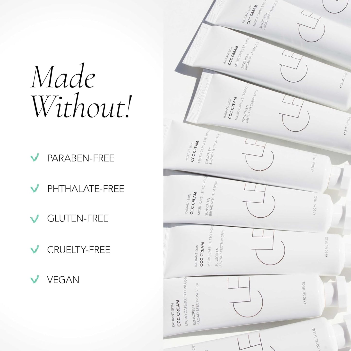 CLE Cosmetics CCC Cream (Olive Medium Deep 406 / SPF 50) - Color Correcting CC Cream with Sunscreen - Lightweight, Hydrating, Light to Medium Coverage Foundation - BB & CC Hybrid - 1 fl oz