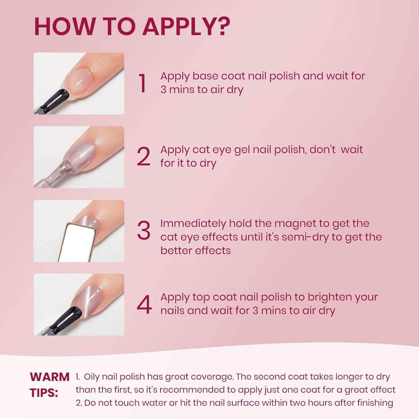 Nude Magnetic Nail Polish Non Gel Quick Dry Glitter Cat Eye Nail Polish Cats Eye Toe Fingernail Air Drying Fast Lacquer Manicure Gift For Women Girls 16ml, 0.54fl oz