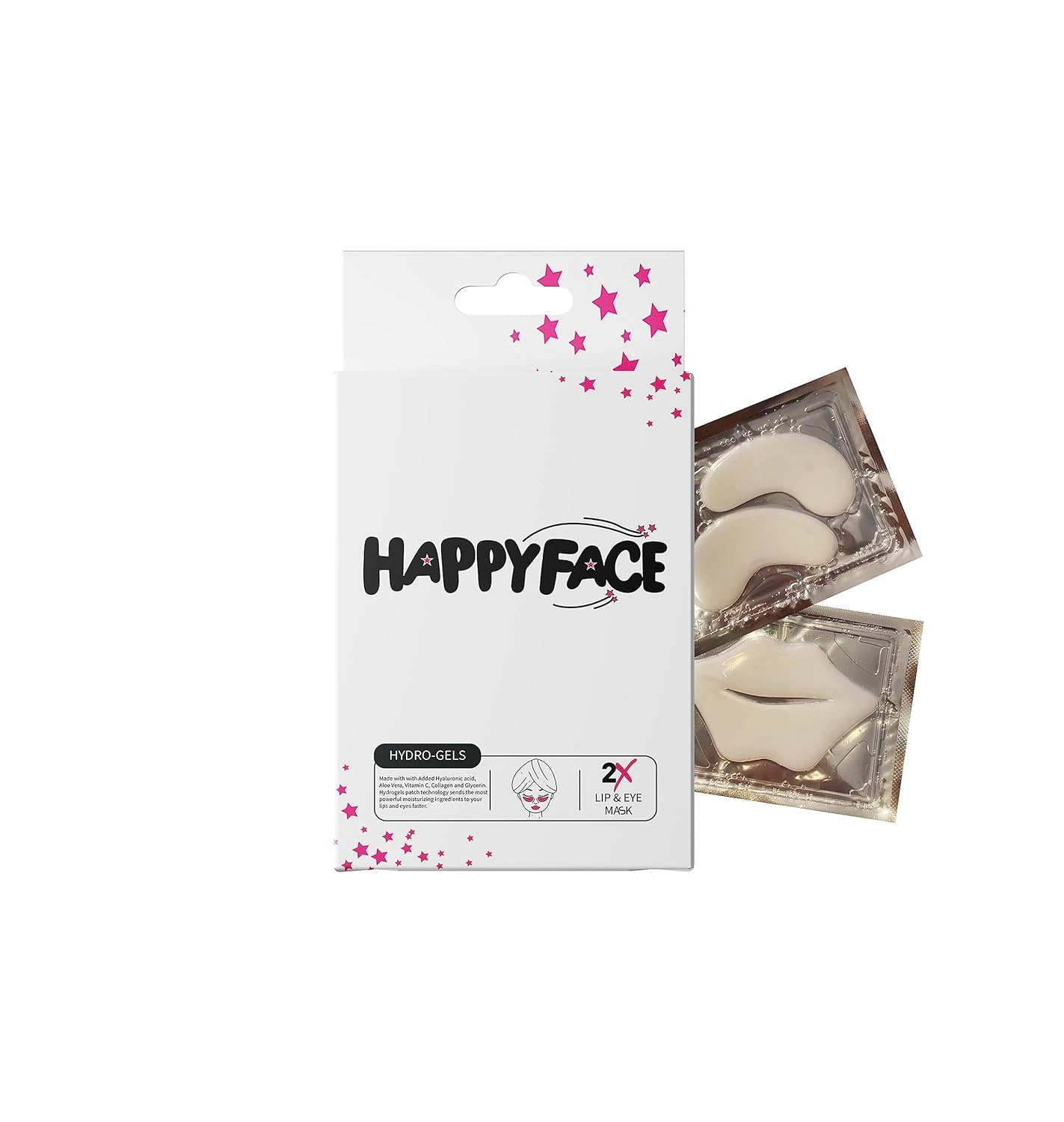 New Lip and Eye Mask 2 Sets, Hydro-Gel Eye Mask For Puffiness, Lip Collagen Plumper, Eye Mask Skincare, Rich Goat Milk (white/white)