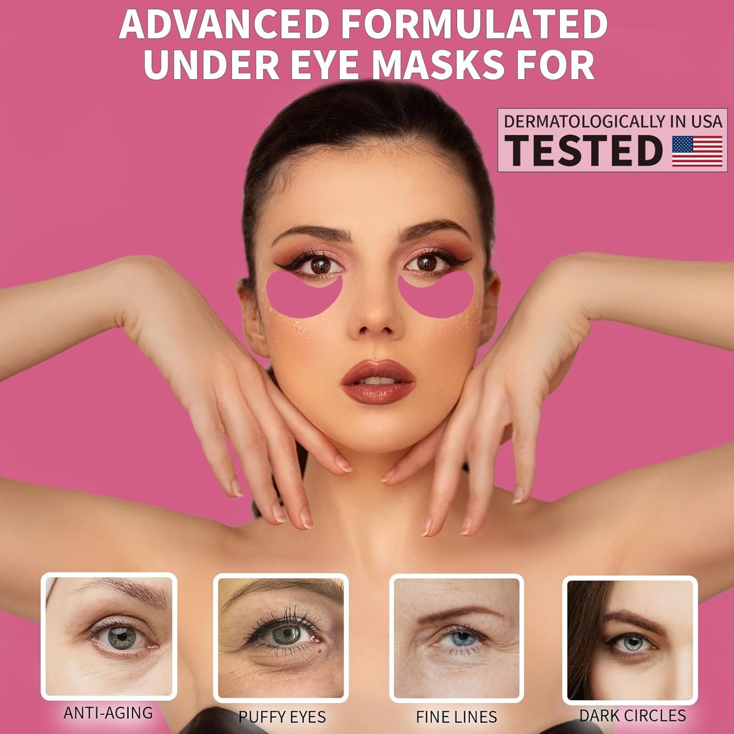 Under Eye Patches 70PCS, Peach Caviar Eye Patches for Puffy Eyes Treatment, Under Eye Masks for Dark Circles and Puffiness, Non-Irritating Eye Mask Patches Skincare, Eyes Bags Treatment, Eye Gel Pads