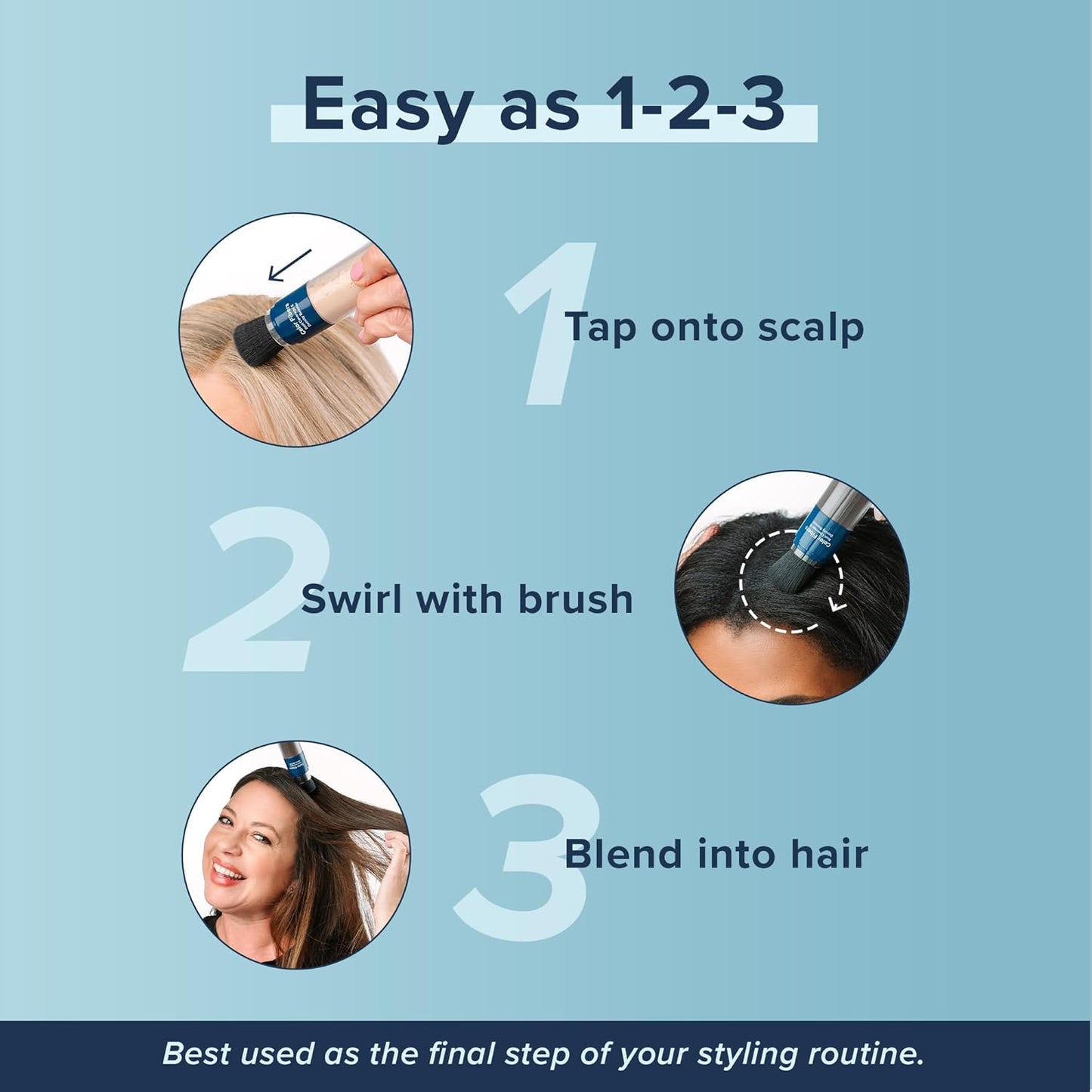 TRUHAIR Color Fibers Root Coverage & Density Booster | Quick-Apply Touch Up Hair Color | Natural Matching, Gray Hair Cover Up - 11 Colors Available (Blonde)