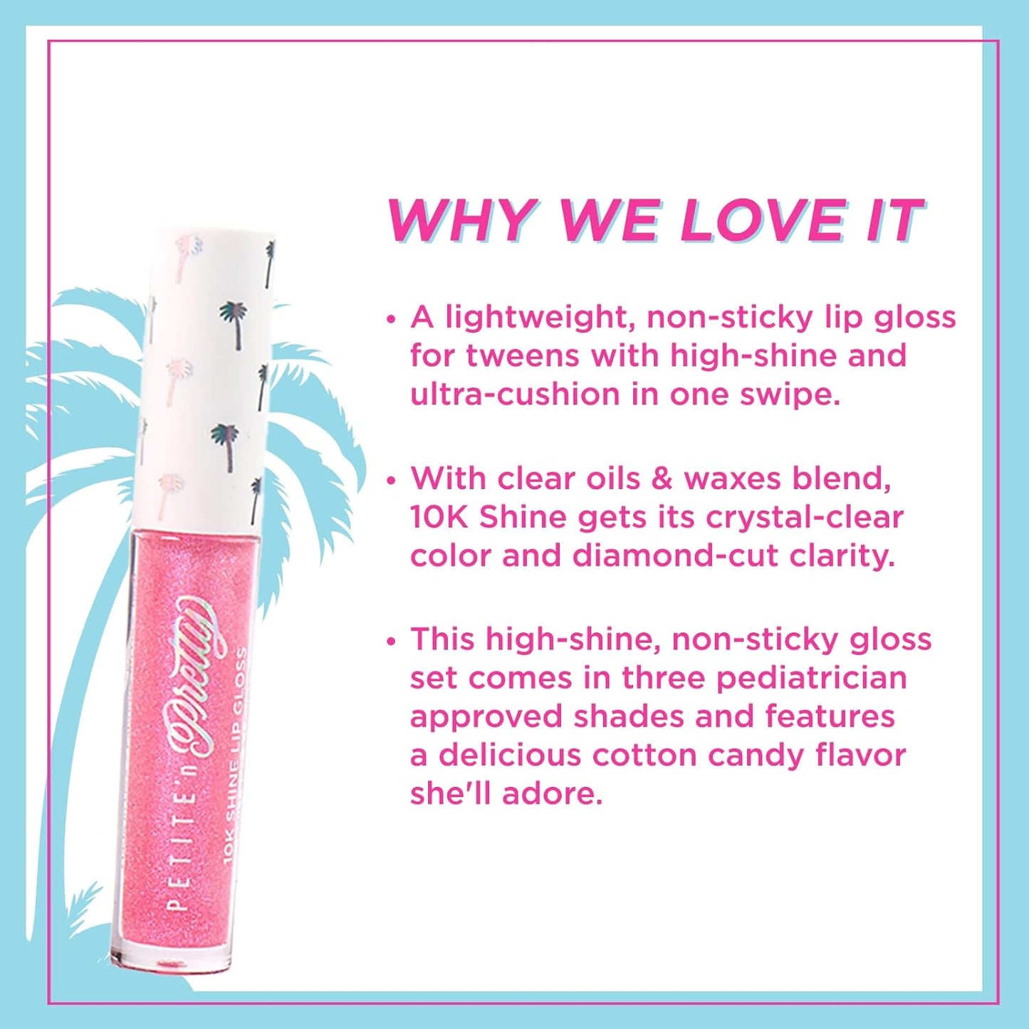 Petite 'N Pretty Snow Getter Lip Gloss Set – Mini 10K Shine Trio for Kids, Tweens & Teens – Non-Toxic, High-Gloss Sparkly Makeup – Gift-Ready Clean Beauty Set