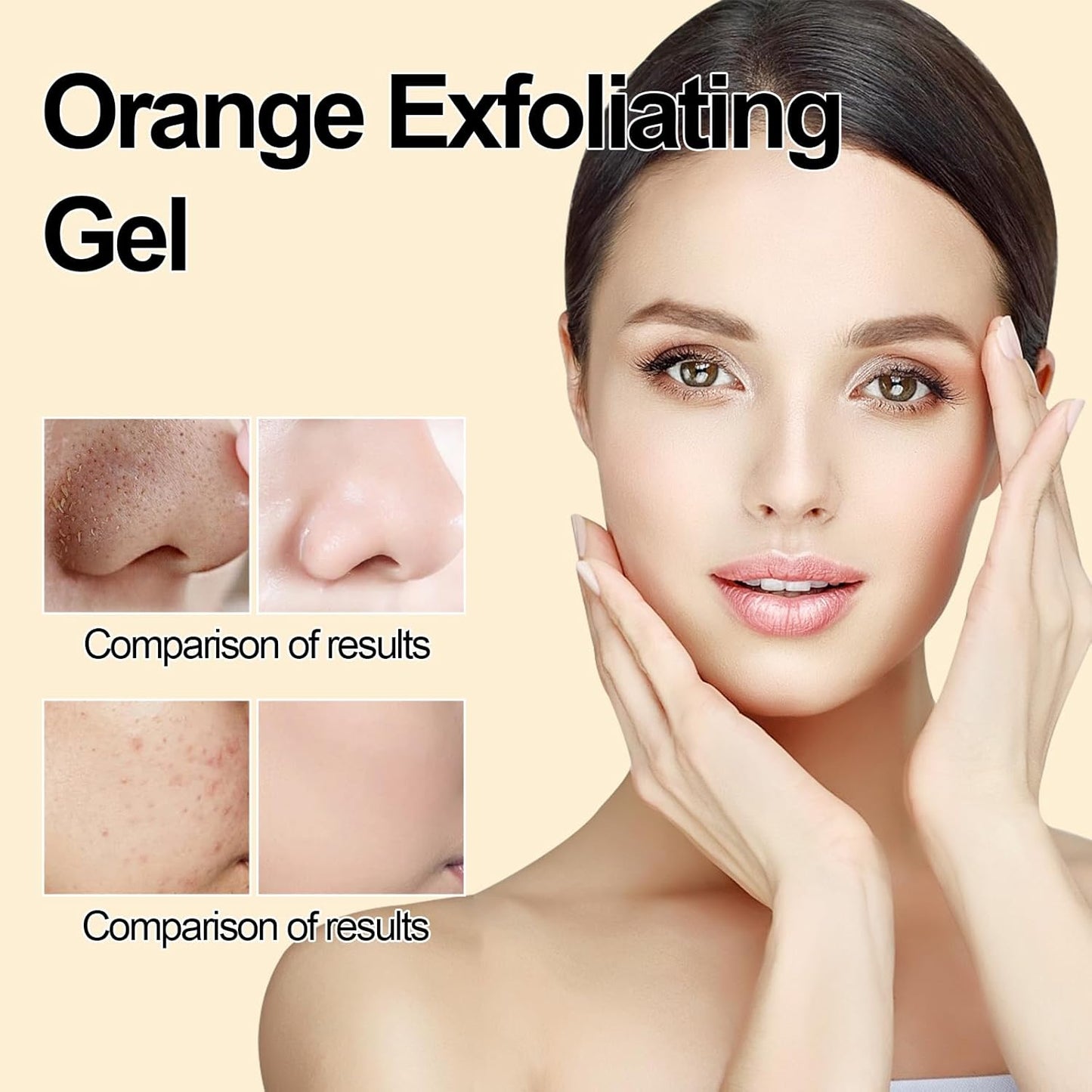 BROUYOUE Orange Exfoliating Gel Scrub for Face and Body Skin, Deep Cleansing Moisturizing Skin Orange Peeling Gel, Natural Orange Exfoliating Gel for All Types Skin (1pc)