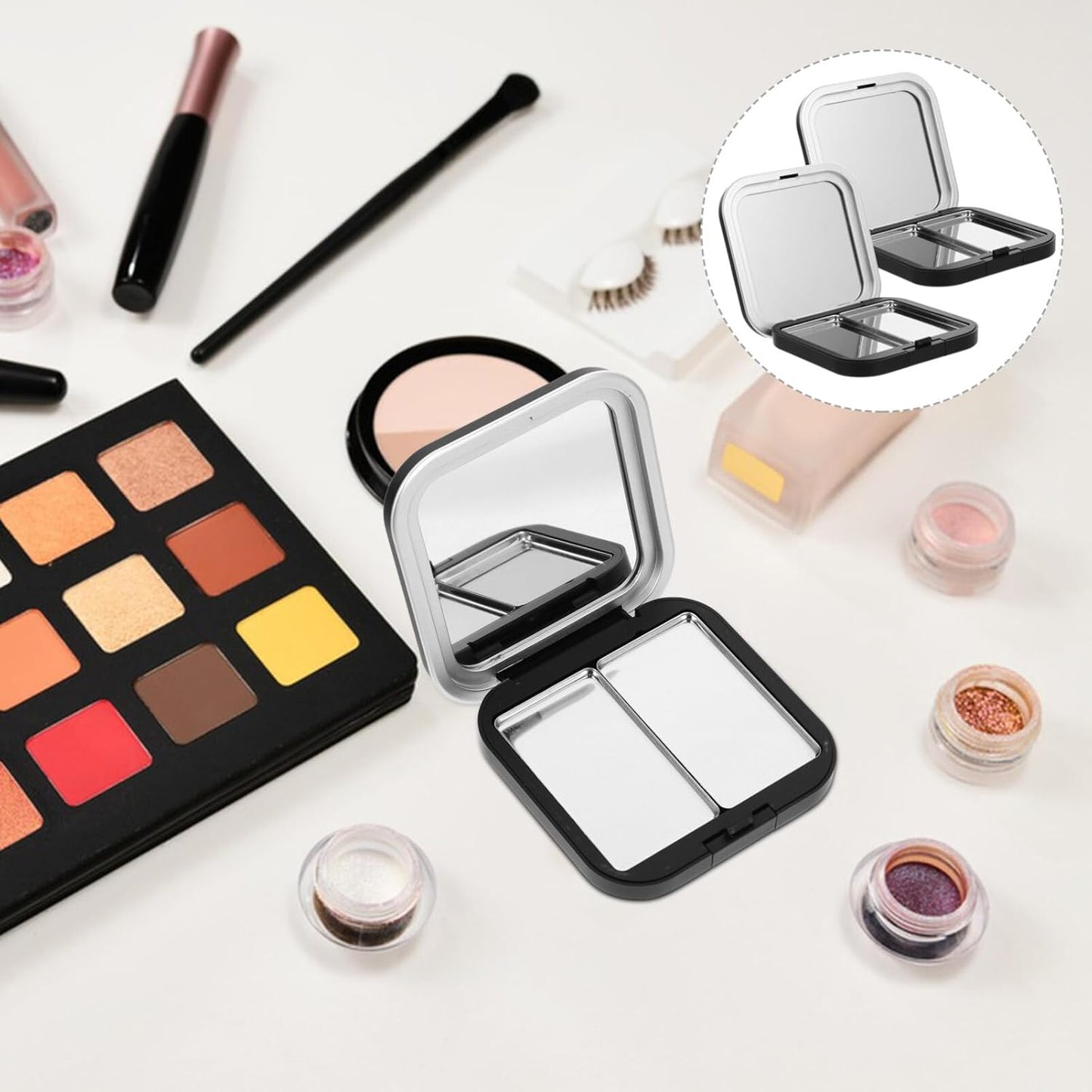 Makeup Pallet Magnetic Travel Containers Eyeshadow Palettes 2pcs Empty Eyeshadow empty eyeshadow empty makeup makeup Makeup Empty Empty Eyeshadow Containers Makeup Pallet Black Eyeshadow