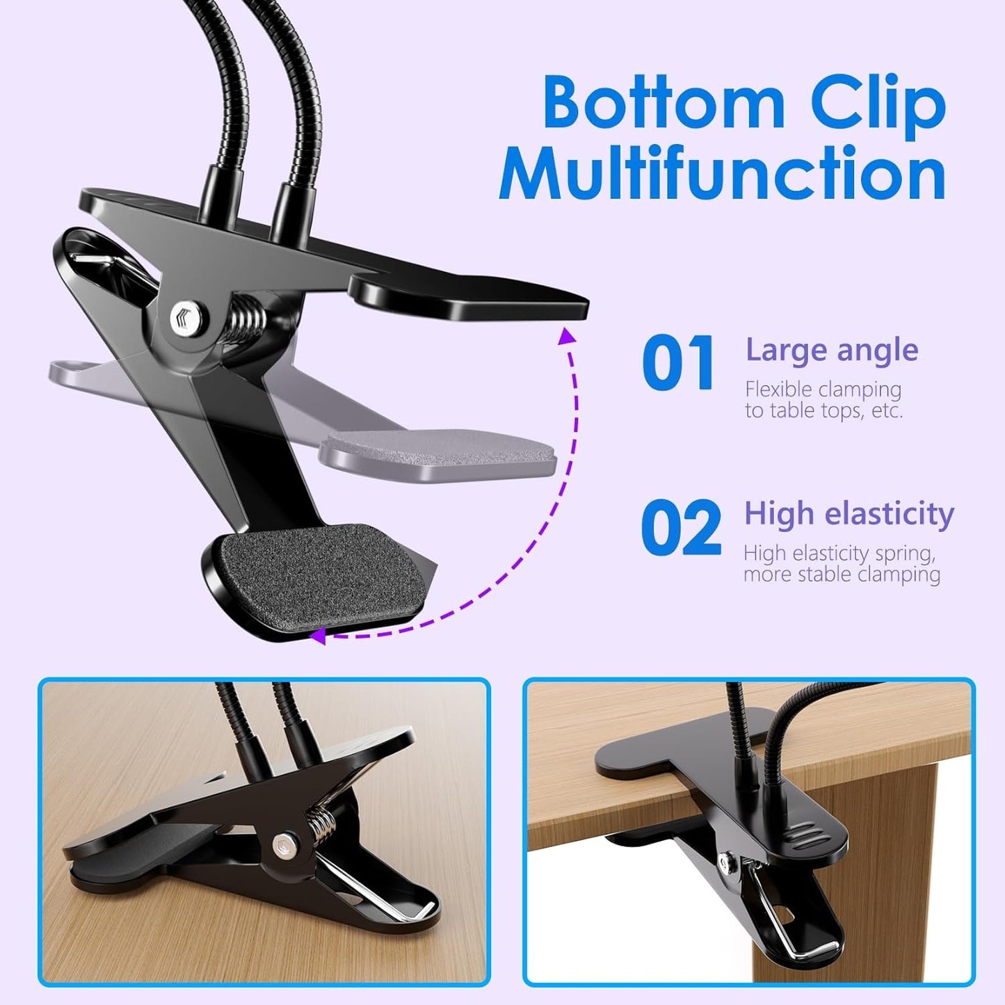 AORAEM LED Nail Lamps 3W Flexible Gooseneck Lamp Quicky Dry Double-Headed Nail Manicure Dryer Gel Polish Curing Light Plug Play Portable Flash Cure Light for Gel Nails Home DIY Professional Nail Tools