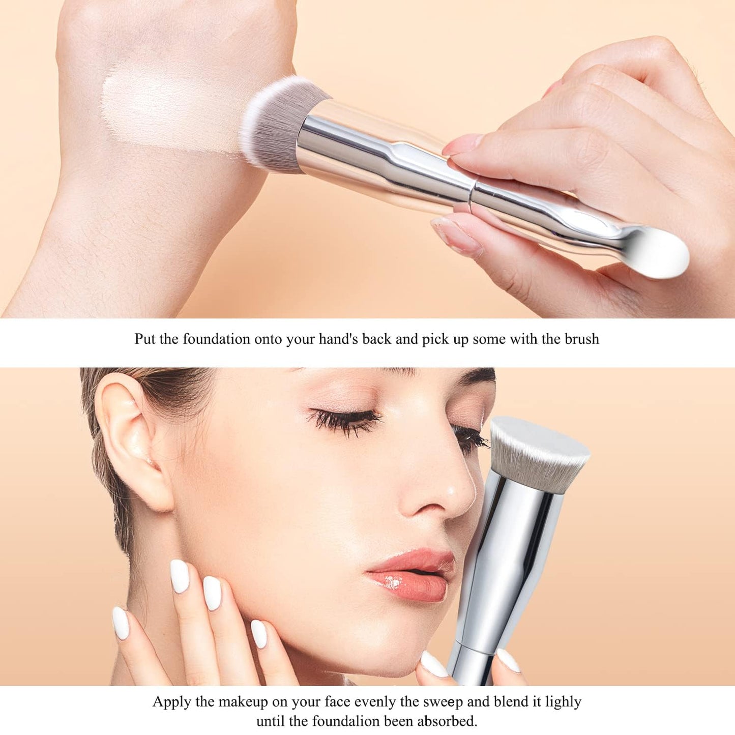 Foundation Makeup Spatula Mixing Makeup Palette Spatula Foundation Brush, Makeup Spatula and Palette Set, Spatula for Makeup Professional Makeup Tool(Foundation Bruh+Spatula+Palette)