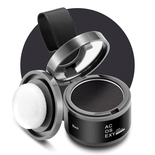 Root Touch Up Hair Powder, Instantly Covers Hairline Shadow, Dark Brown for Thinning Hair, Women/Men, 32 Fl Oz, Natural, Alcohol Free, Semi-Permanent, Includes Direction (Black, Bald Spots)