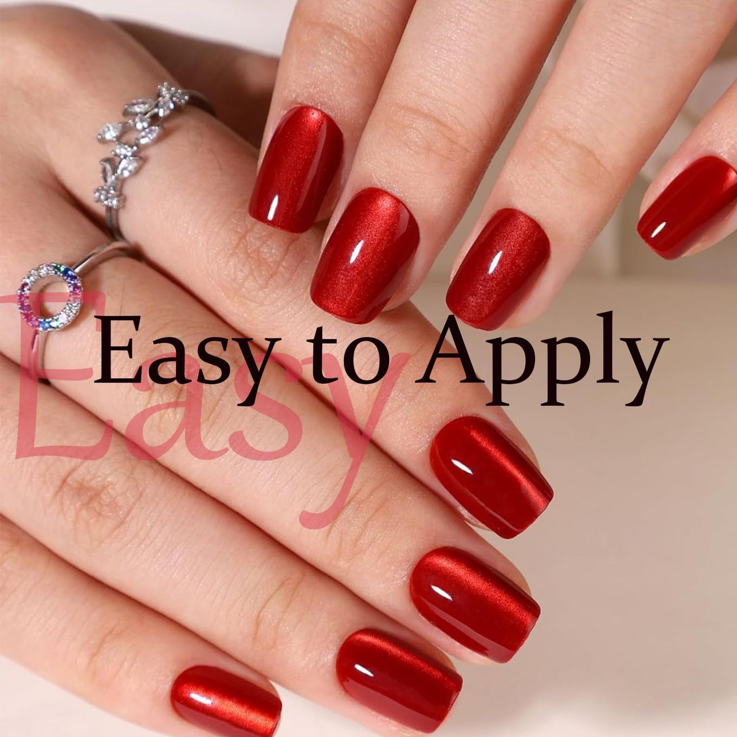 modelones Cat Eye Nail Polish Set, 6 Colors Magnet Dark Red Black Pink Shimmer Glitter Quick Dry Nail Polish Set Bulk Manicure Diy Nail Art Salon Home Gift for Women Girl