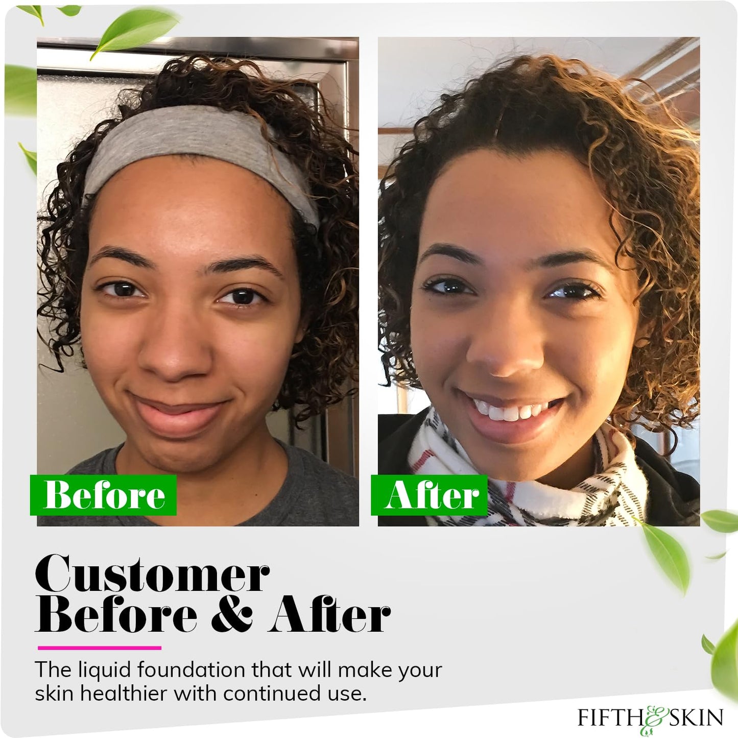 Fifth & Skin: Better’n Ur Skin Liquid Foundation (DEEP TAN) - Natural, Organic, Vegan, Cruelty-Free - Gluten-Free Beauty with Buildable Coverage and Palm-Free Luxury - 1 oz