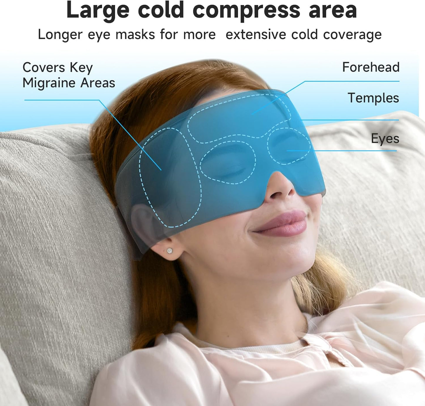 Cooling Eye Mask, Soft Cold Sleep Mask for Dry Eyes, Reusable Gel Eye Cover Ice Pack, Eye Compress with Cold Therapy, Soothing Headache, Dark Circles, Puffy Eyes, Migraines, Black