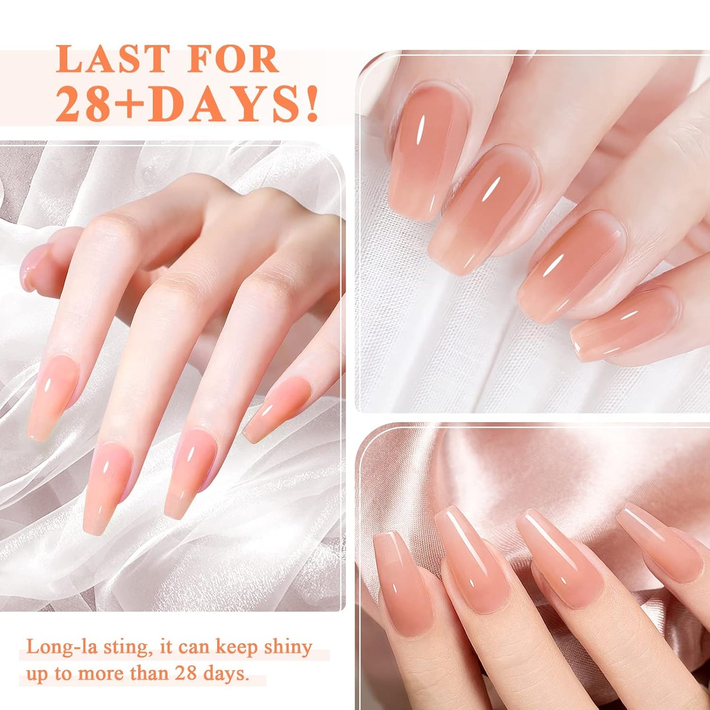 SAVILAND 100ML Poly Nail Extension Gel: Larger Capacity Poly Gel at-Home Easiest Hard Nails Gel Nudes for Starter Long-Lasting Poly Nail Gel Beginner No Lifting Super Durable Gift for Girls