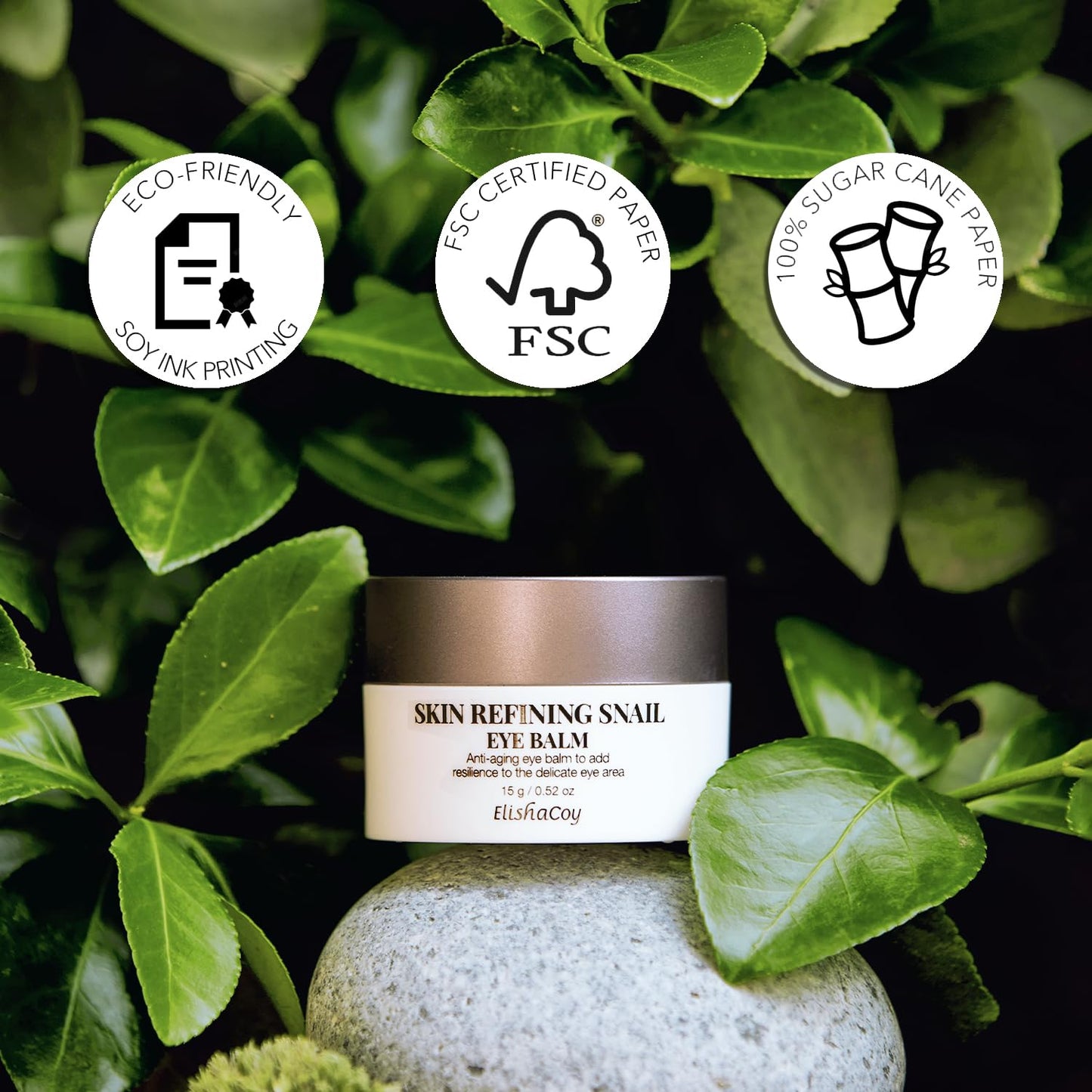 Elishacoy Advanced Snail Mucin Eye Cream, Brightening Eye Cream for Fine Lines and Dark Circles, No Animal Testing, K-Beauty Korean Skincare