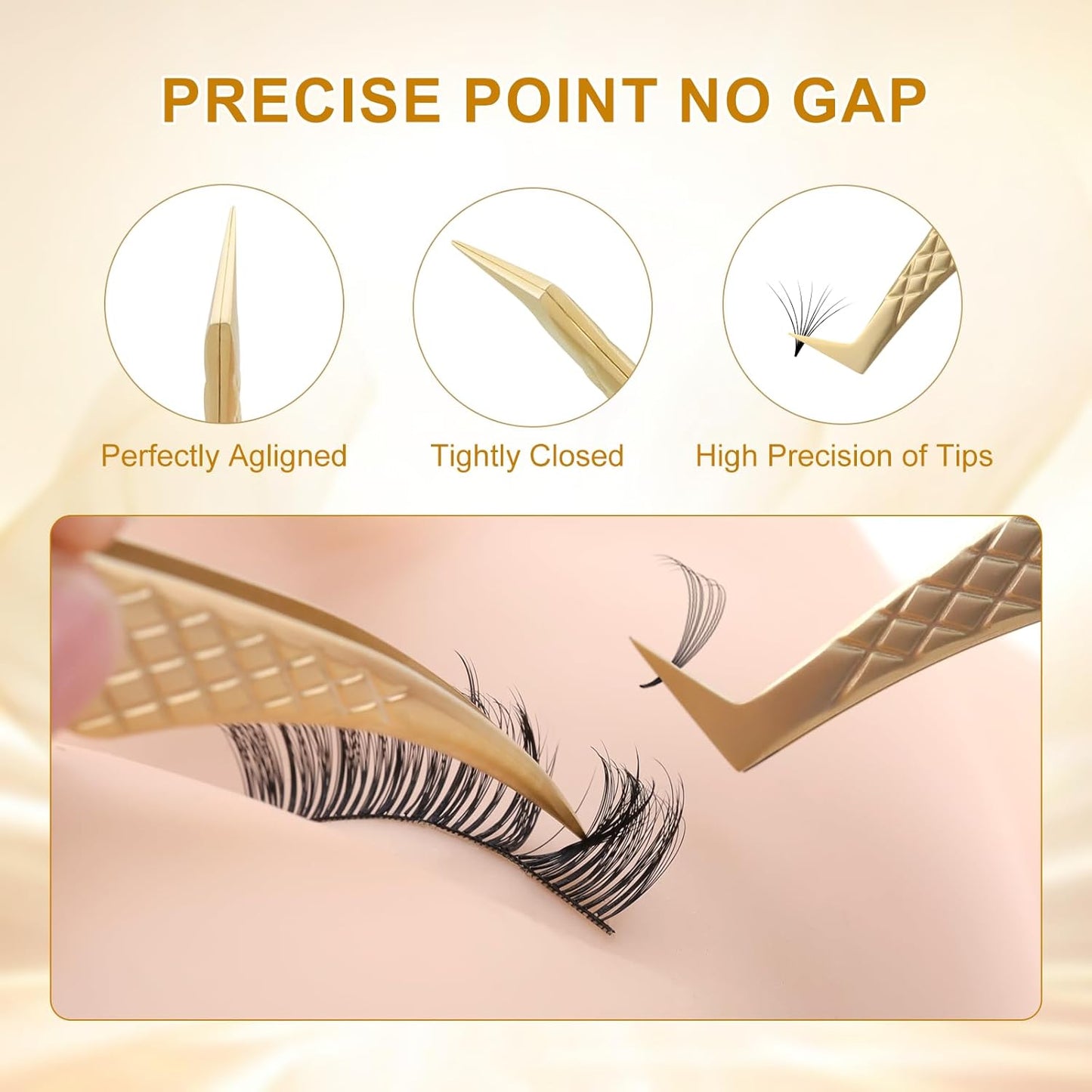 NAGARAKU Eyelash Tweezers, 1 Pair Precision Fiber Tip Tweezer for Lash Extensions Volume Grip Tweezers Antistatic Straight Curved Tip Stainless Steel with Box -Dolphin & L Typ Tweezers AG-05 & AG-09