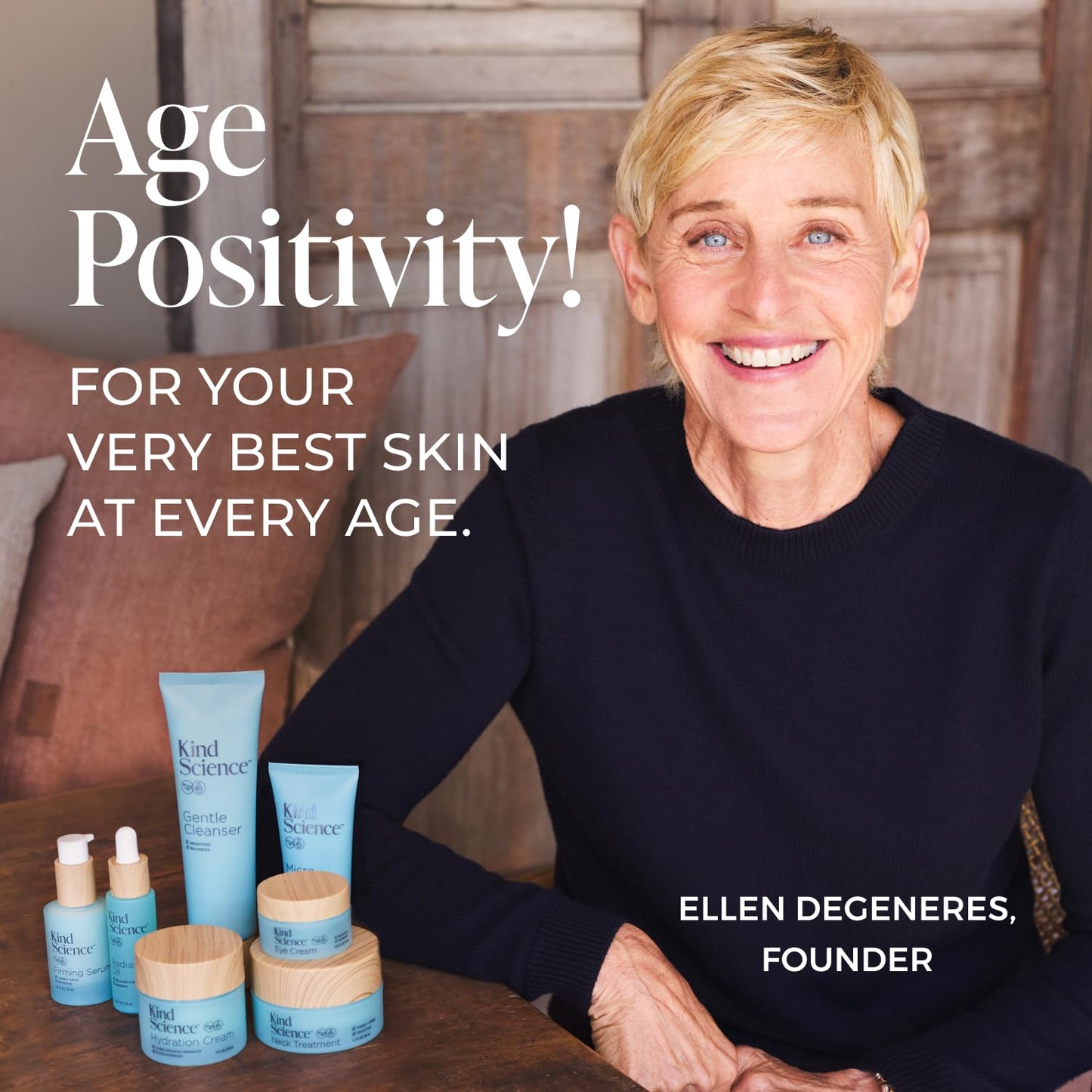Kind Science by Ellen DeGeneres 2-Piece Skin Care Set with Micro Exfoliant & Firming Face Serum - Hyaluronic Acid Serum & Exfoliating Face Wash