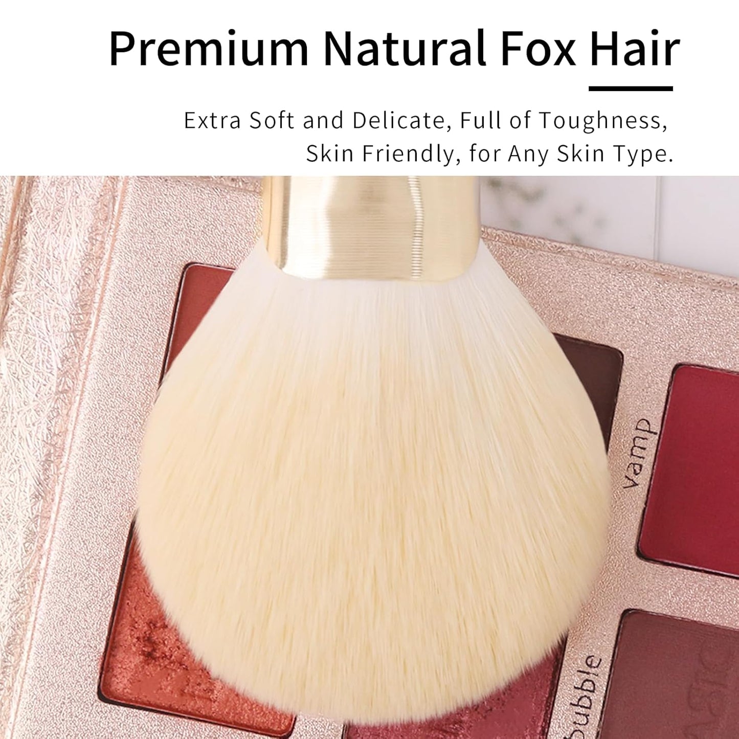 Natural Hair Makeup Brush Set Professional, Fox Hair Makeup Brushes Set with Case by Luxury ENZO KEN, Gold Cosmetic Brushes Makeup Set, Natural Makeup Brushes, Natural Bristle Makeup Brushes.(Cloud)