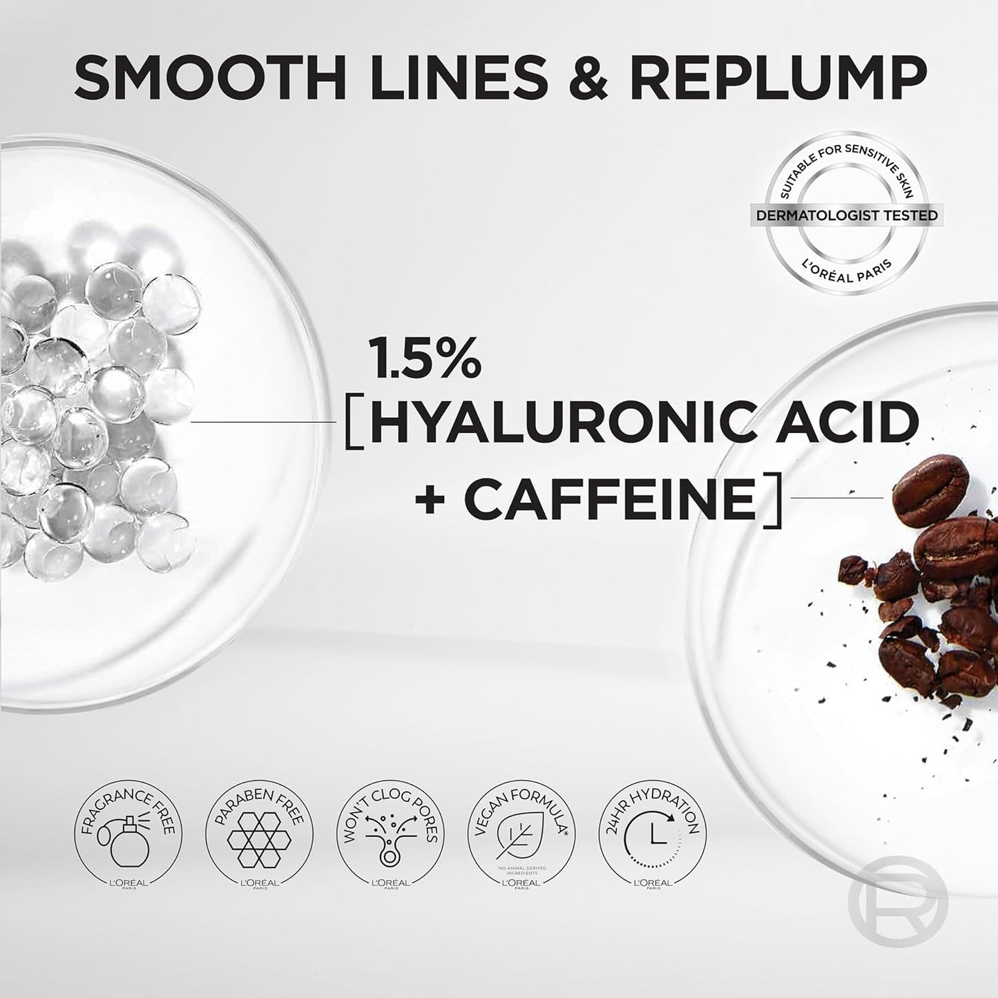 L'Oreal Paris True Match Radiant Serum Concealer, Brightening Under Eye Concealer Make Up with 1.5% Hyaluronic Acid and Caffeine, C8, 0.33 Oz