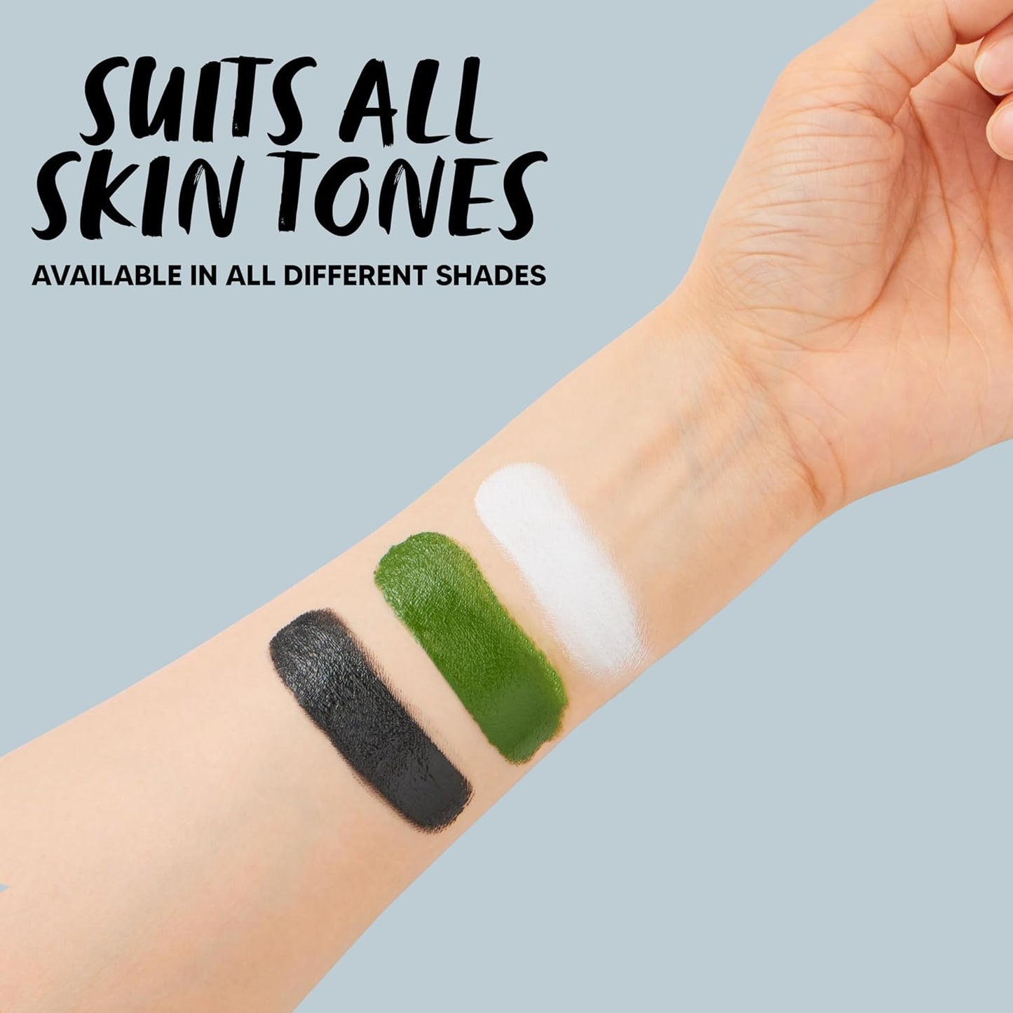 Spooktacular Creations Halloween Makeup Palette 3 Colors, Face Body Paint Wheel for Adult SFX Zombie Cosplay, Baseball Sport Games Dress Up (0.35 oz, White Black Green)