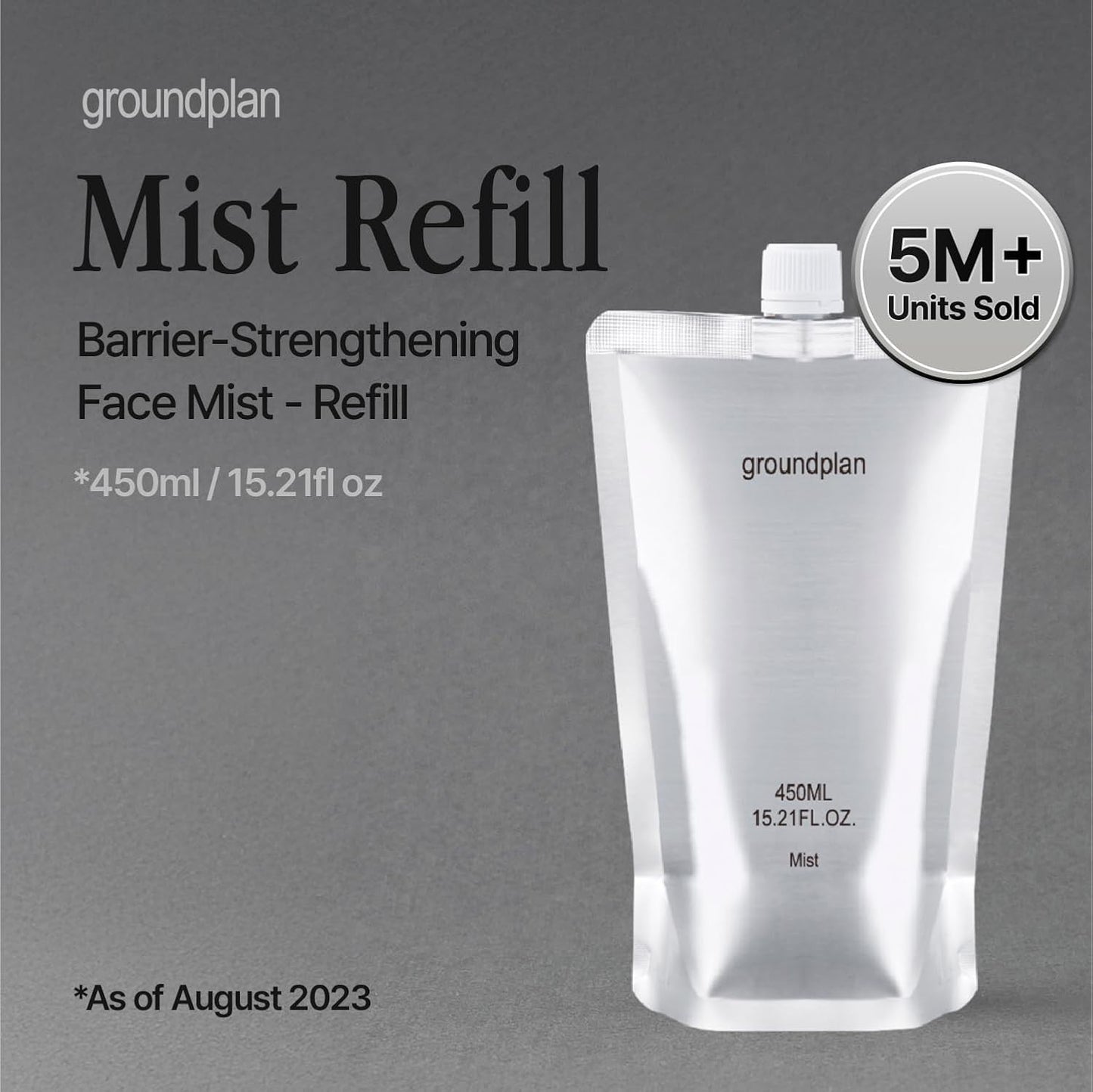 Silver Bottle, Refill - Facial Barrier Mist with 80% Witch Hazel Water, Cica for Skin Barrier Repair, Recovery Mist for Sensitive Skin, Dewy Hydration, Korean Skin Care (15.22 fl oz)