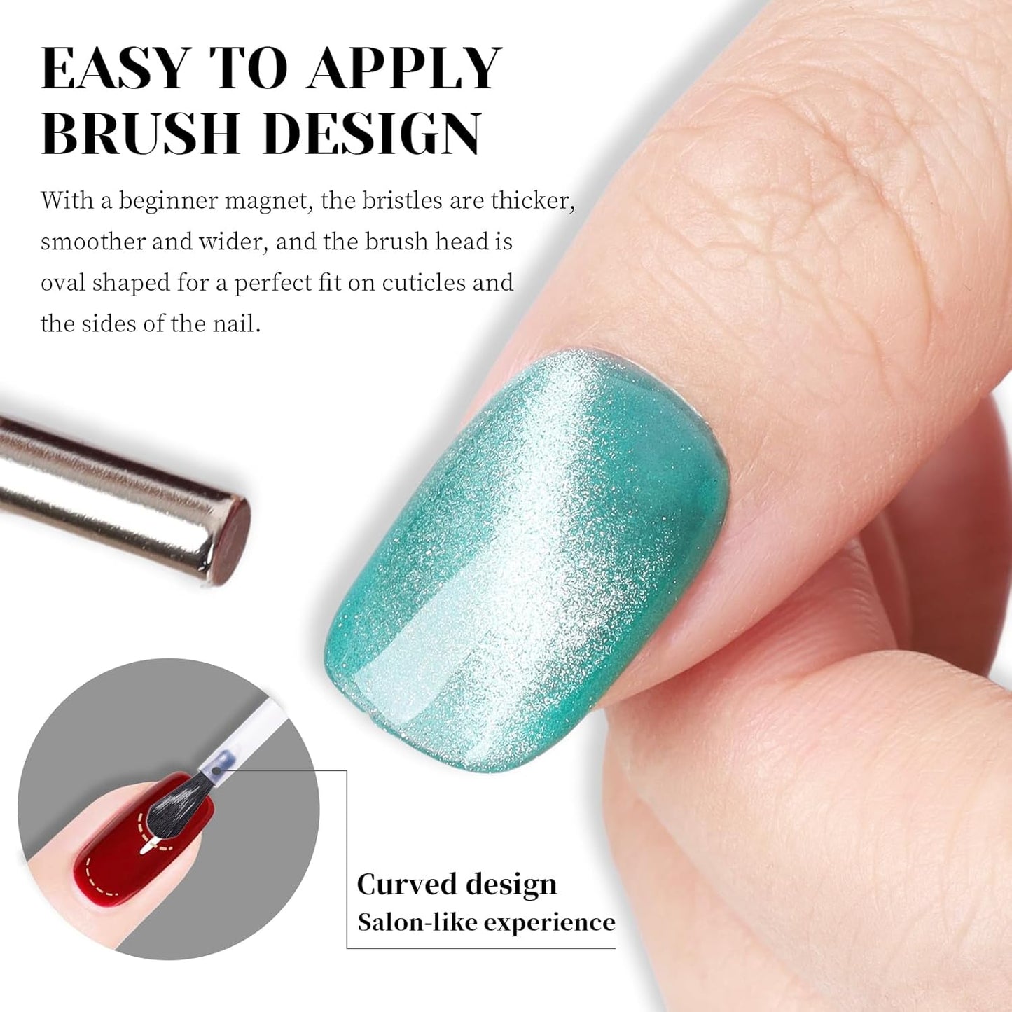 Light Blue Cat Eye Gel Nail Polish - Perfect for DIY at Home & Ideal Gift for Nail Art Lovers!