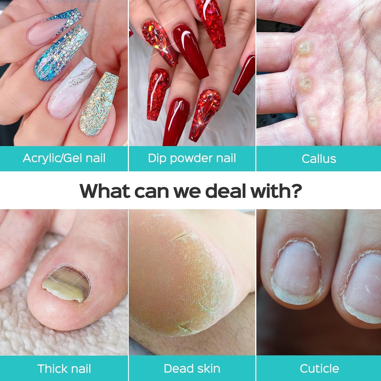 COSLUS Cordless Electric Nail Drill File: Nail Drill Machine with Stepless Speed Knob for Acrylic Gel Dip Powder Polish, Professional Portable Manicure Pedicure Rechargeable for Home Salon Use White