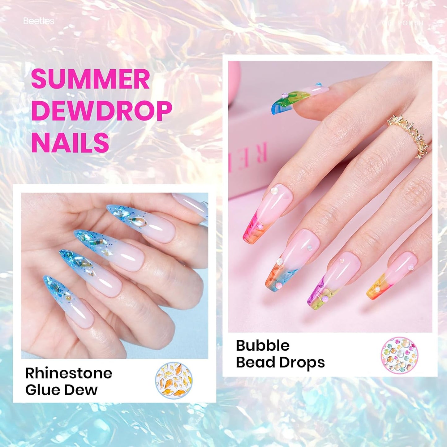 Beetles Jelly Gel Nail Polish Kit,20 Colors Neon Cat Eye Glitter Soak Off UV LED Gel Nail Kit Pink Orange Blue with Base Matte Top Coat for DIY Nail Art Sunbeam Jelly Gift for Women