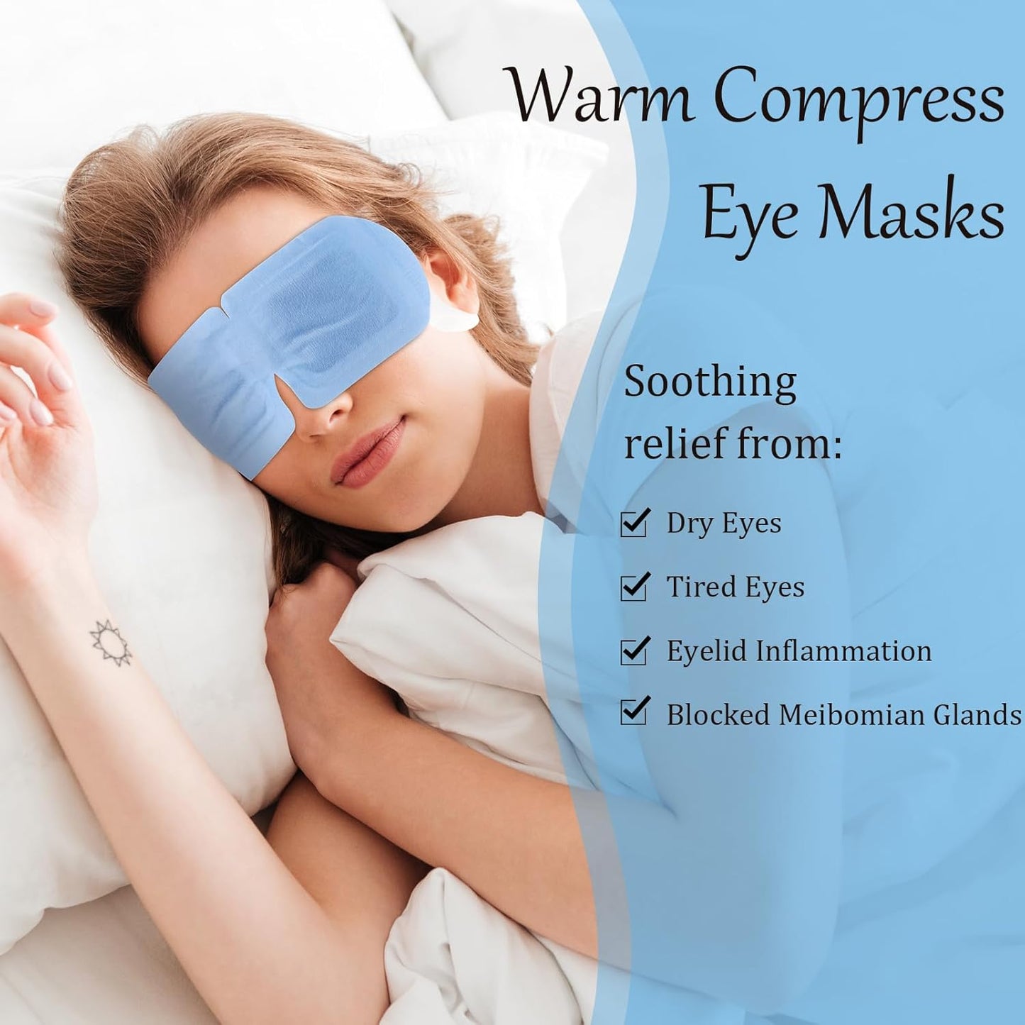 FRESHME Warm Compress Eye Mask - 10 Packs Steam Eye Masks Disposable Self Heated for Dry Eyes, Warming Compresses Sleeping Travel Essentials Self Heating Eye Masks for SPA Relieve Eye Fatigue Stress