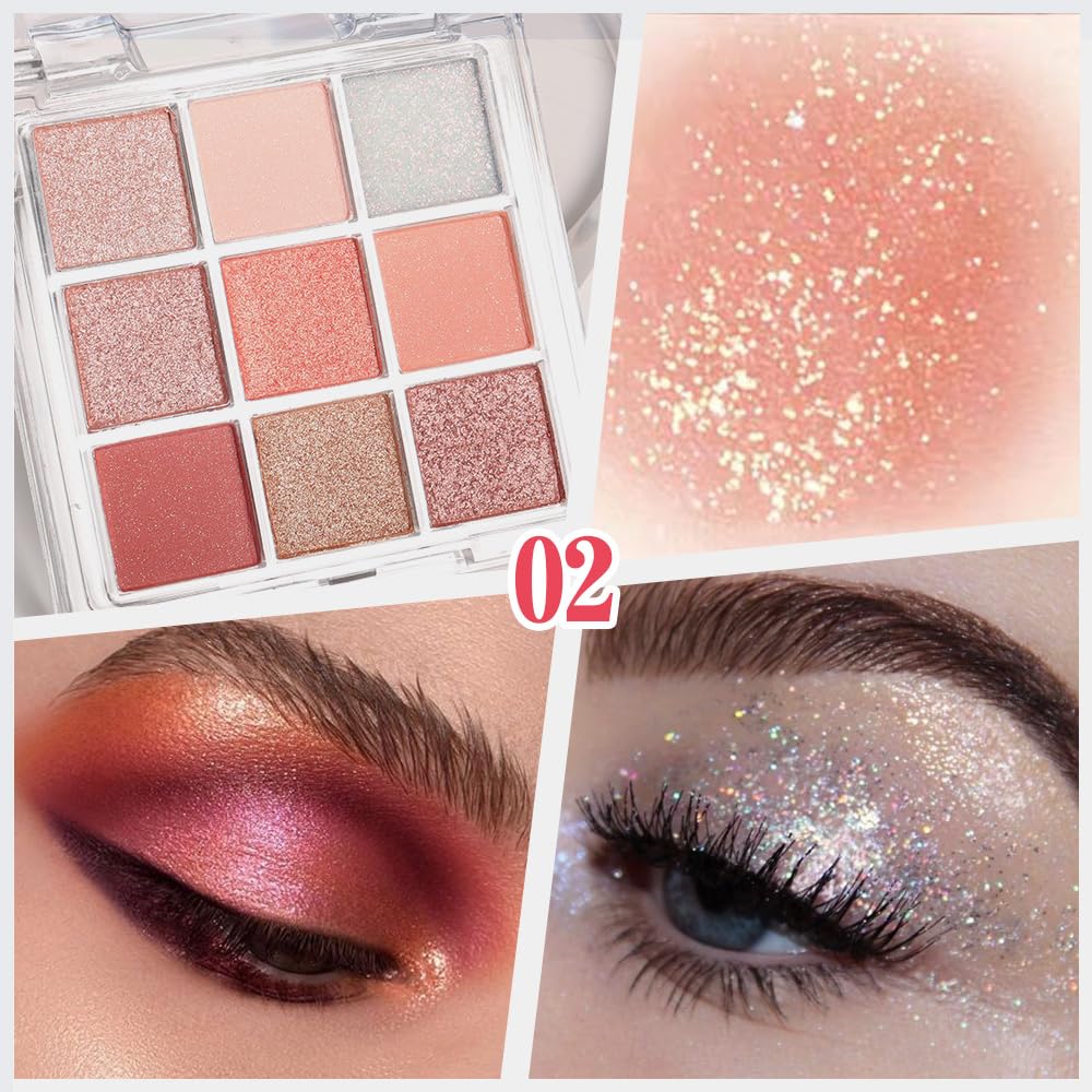 9 Color Eyeshadow Palette Makeup, Neutral Nude Matte Eye shadow & Shimmer Eyeshadow,Long Lasting Waterproof Eye shadow Makeup Palette for Women 06#