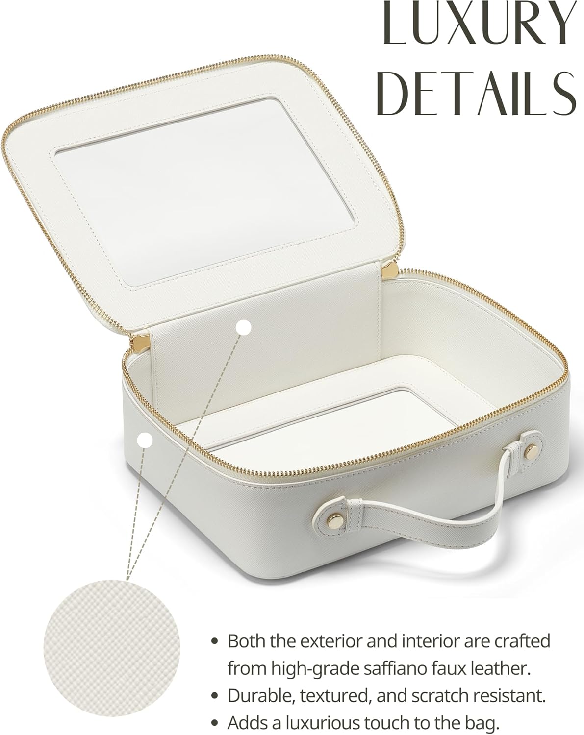 Popvibe Clear Makeup Bag Travel Cosmetic Case Transparent Toiletry Bag with Zipper, Portable Make Up Organizer Traveling Compact Car Bag for Essentials