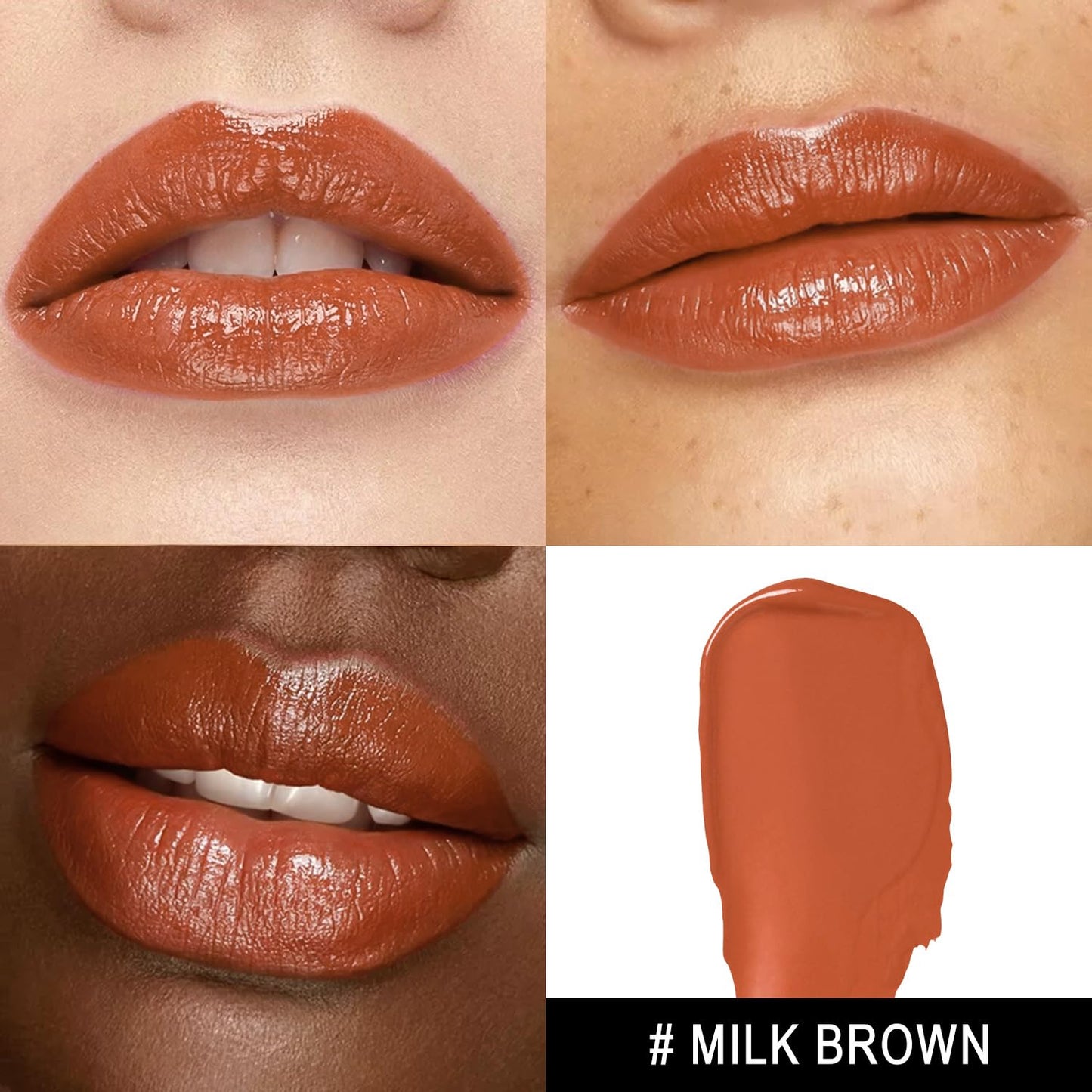 MAKI YIKA Moisture Light Brown Lipstick for Women Hydrate Lip Gloss for Dry Cracked Lips Weightless Glossy Lip Color Juicy Finish,MA050 Milk Brown