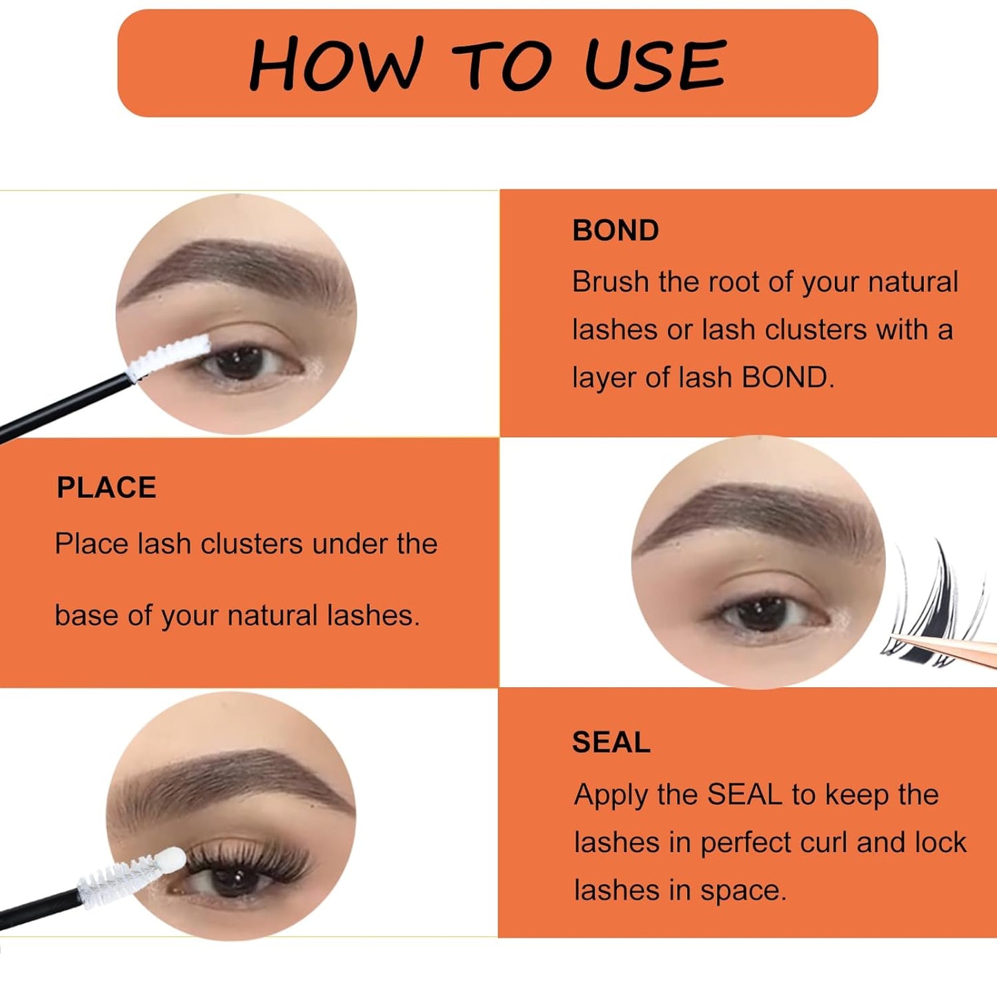 Lash Clusters Kit Eyelash Clusters Wet-Look DIY Lash Extension Kit with Lash Bond and Seal Waterproof Eyelash Tweezers Cluster Eyelash Extensions Kit (Set Fairy-0.07D-Mix8-16)