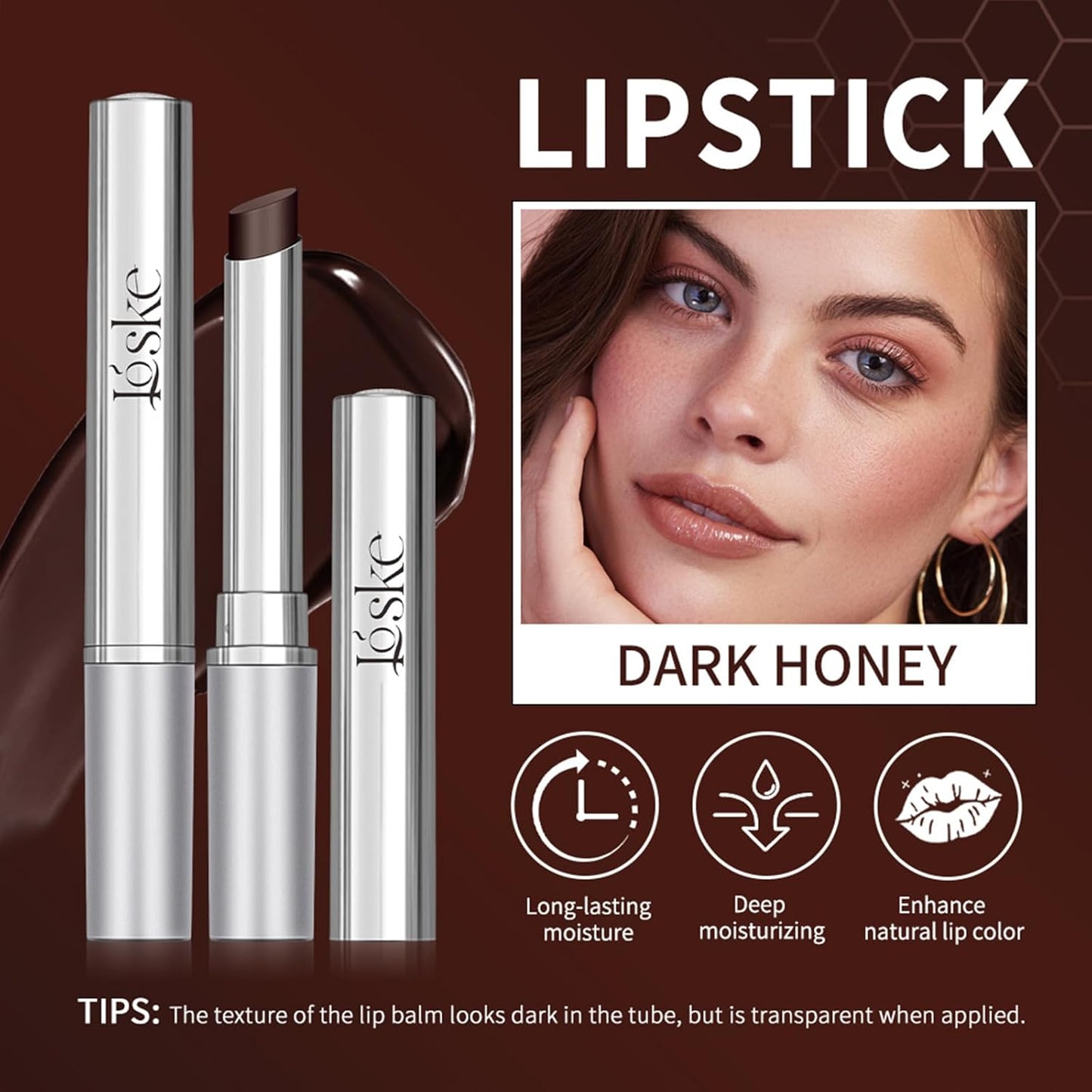 Black Honey Lip Balm, Lip Tinted, Moisturizing Lip Care for Soft Smooth Lips, Long Lasting Hydration, Natural Ingredients Nourishing Formula for Dry Lips (2PCS Black Honey, Large)