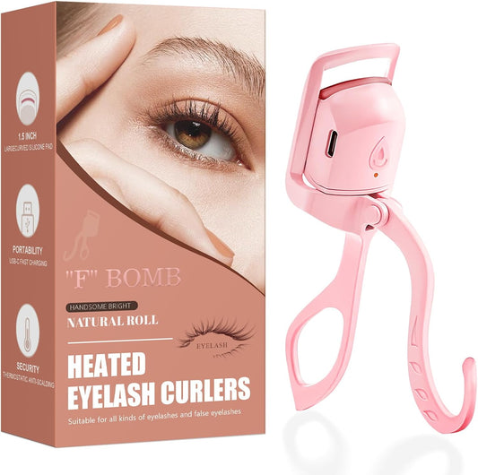 2025 C-Shaped Heated Eyelash Curler Fast Heat Up in 5s - Rechargeable Electric Eyelash Curler for 24H Long Lasting Curls - Safe Anti-Burn Lash Curler Elevate Your Beauty with Stunning Lashes