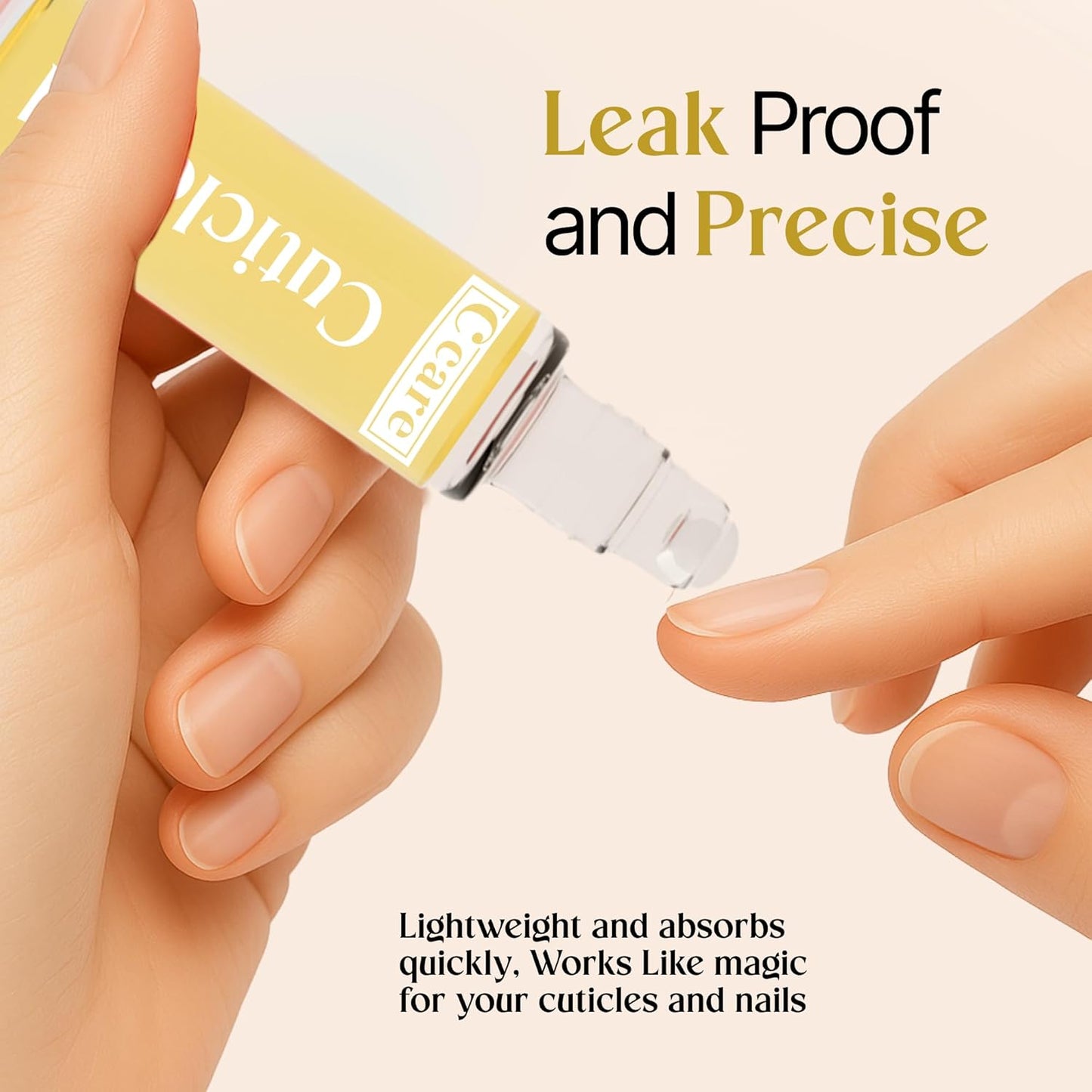 C CARE Sweet Almond Roll-On Cuticle Oil | Natural Revitalizing Hydrating Nail Oil For Repaired Cuticles Overnight | Remedy For Damaged Skin And Thin Nails | Paraben Cruelty Free Formula | 10ml