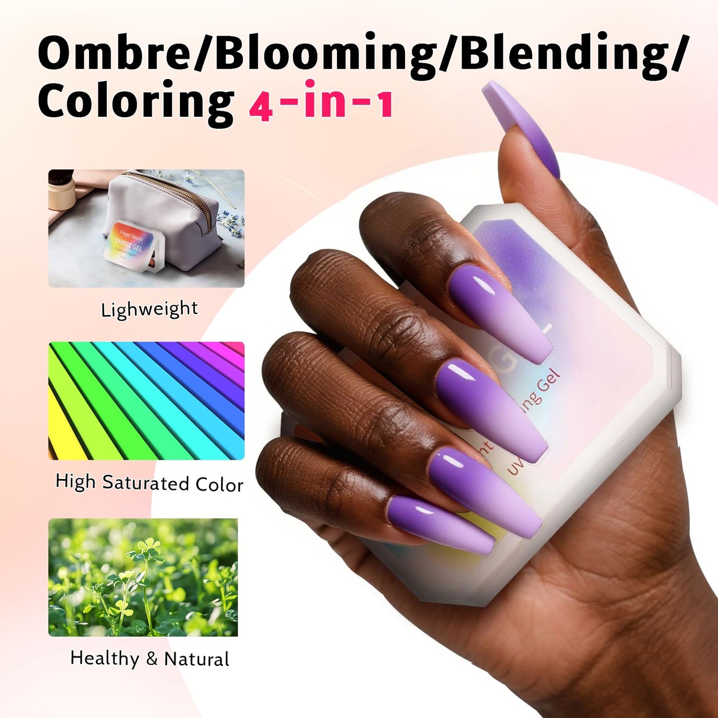 Sponge Pat Paint Nail Gel & Tools Kit, 9 Colors Ombre Nails Gradient Gel Nail Blush Blooming Aura Nails Drawing Stripper Floral Painting Nail Art, No Wipe, UV/LED Curing (9 Colors Set i)