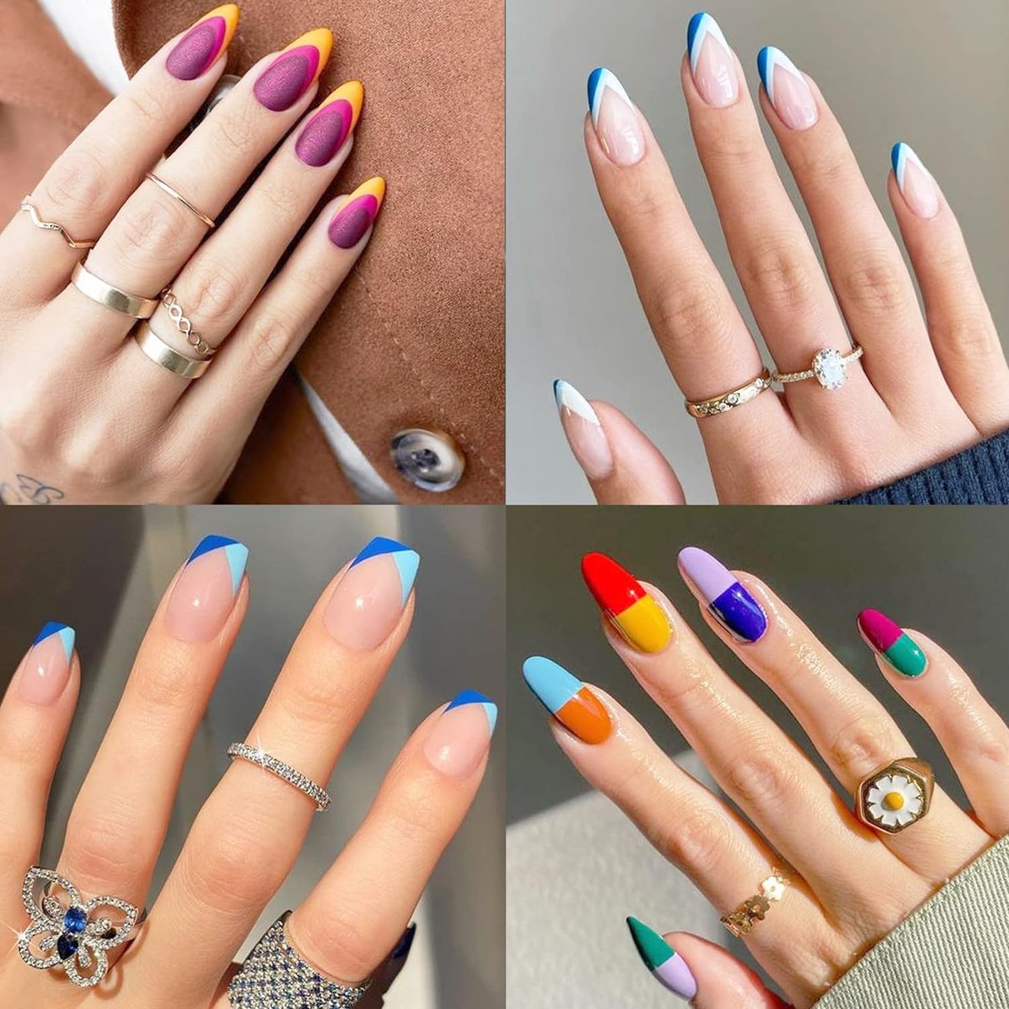 1860 Pcs French Tip Nail Guides, Self-Adhesive French V-Shaped Moon Shaped Manicure Strip Stickers for Edge Auxiliary Black DIY Decoration Stencil Tools(5 Designs, 36 Sheets)